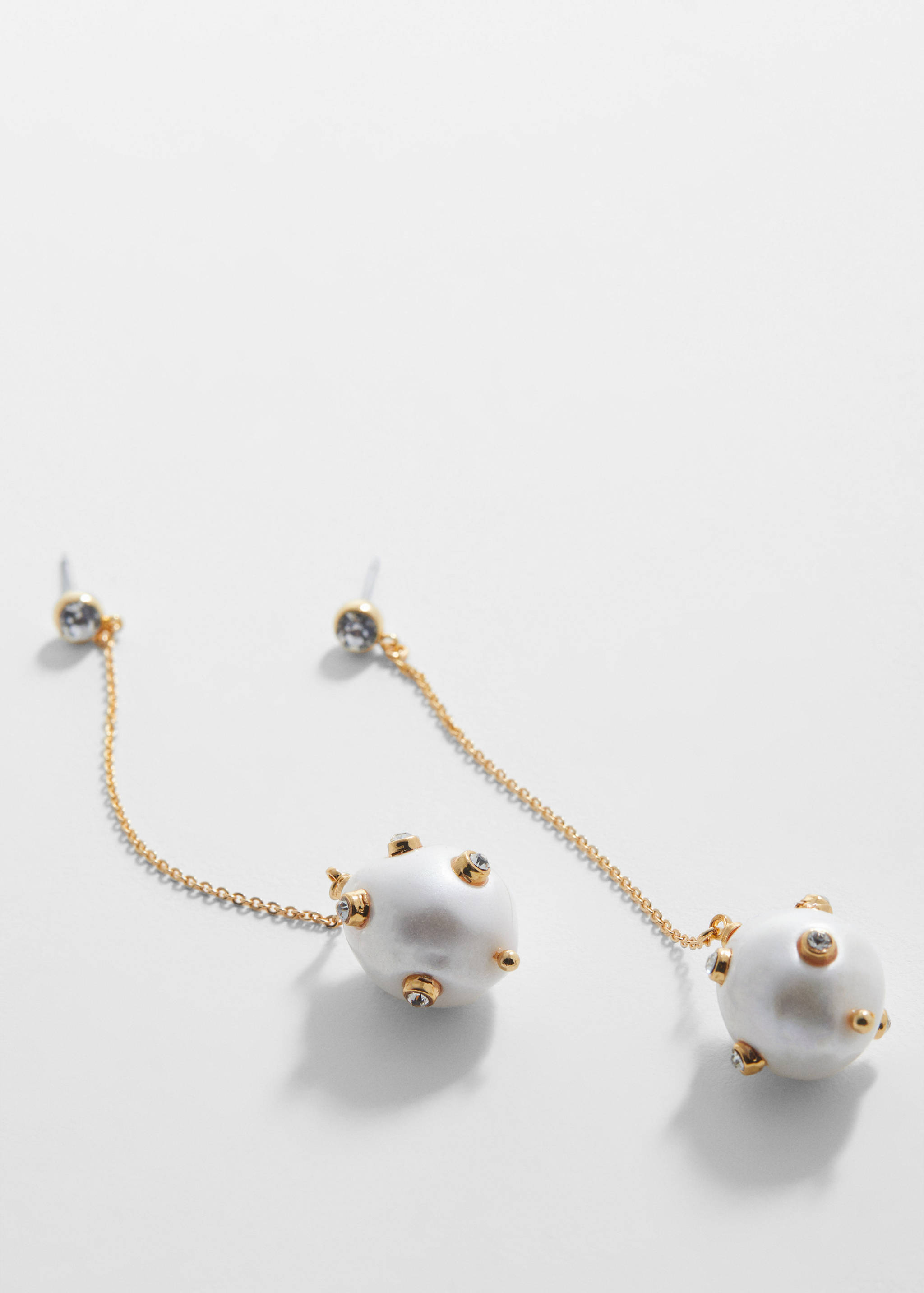 Pearl thread earrings - Medium plane