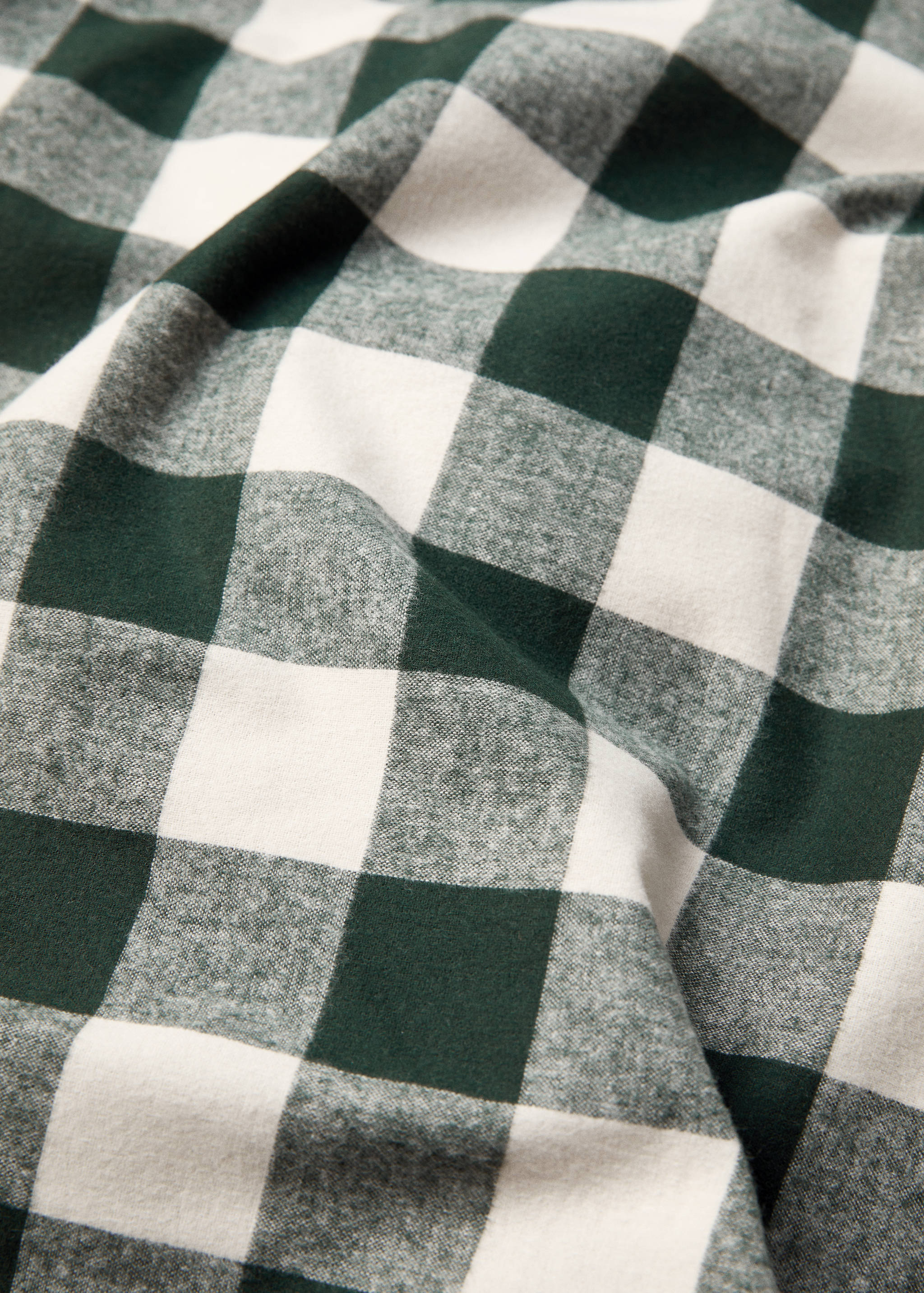 Flanell-Bettbezug mit zweifarbigem Karomuster für 150/160 cm Bett - Detail des Artikels 1