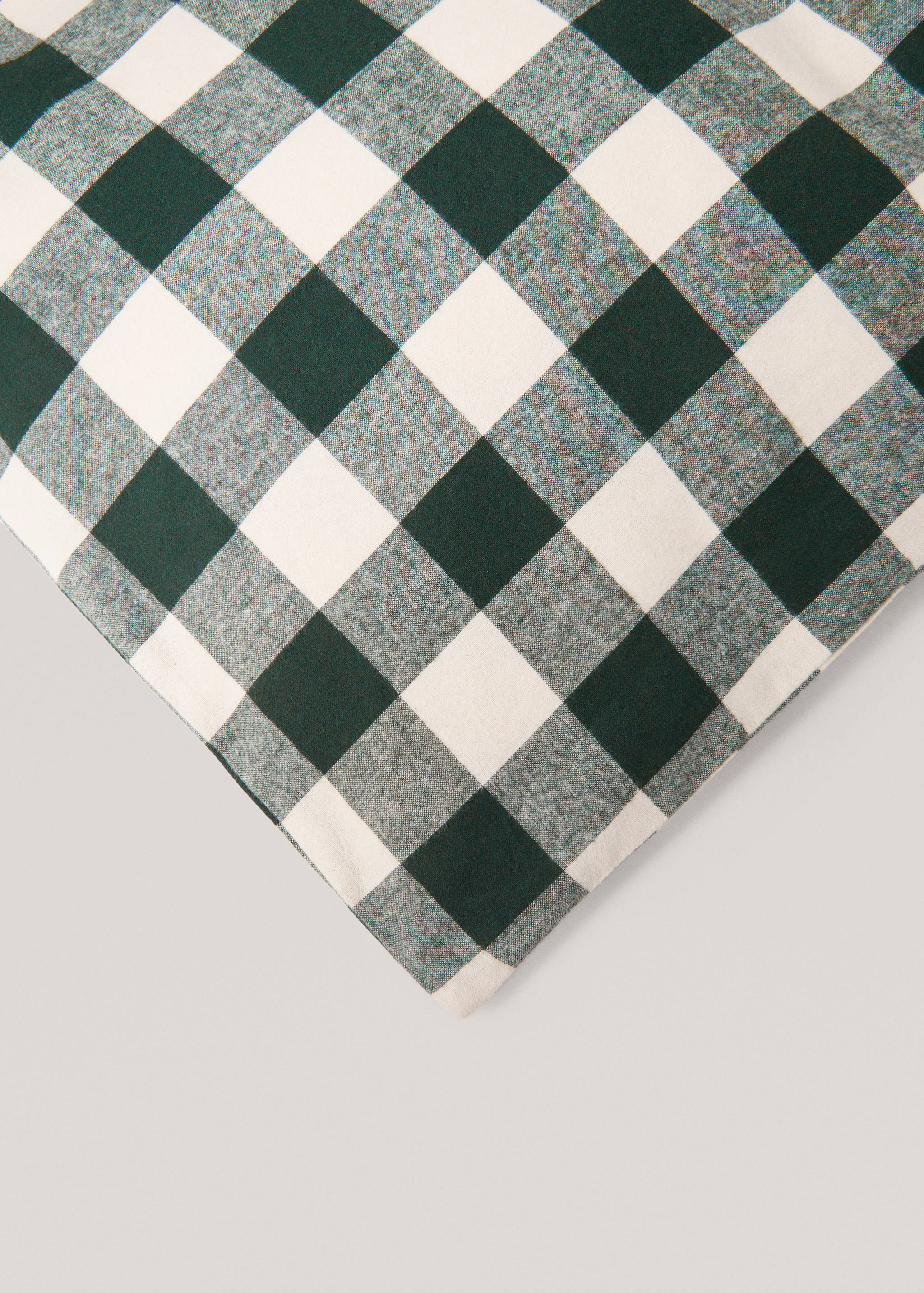 Flanell-Bettbezug mit zweifarbigem Karomuster für 150/160 cm Bett - Detail des Artikels 2