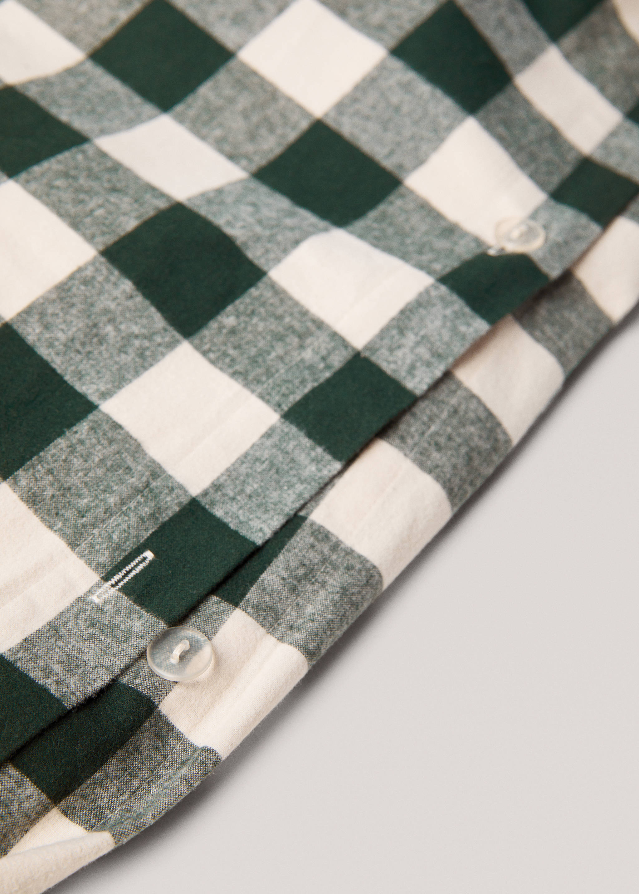 Flanell-Bettbezug mit zweifarbigem Karomuster für 150/160 cm Bett - Detail des Artikels 3