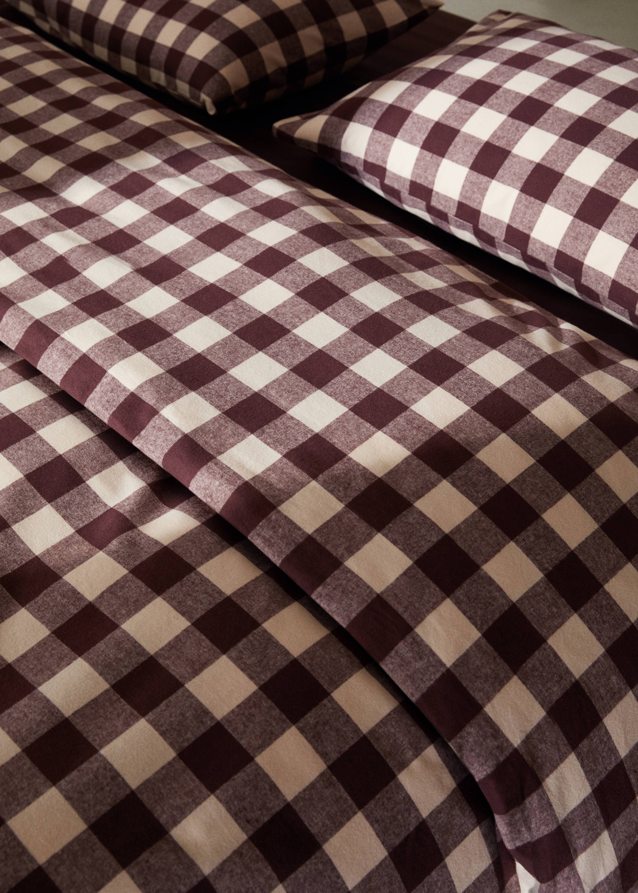 Flanell-Bettbezug mit zweifarbigem Karomuster für 150/160 cm Bett - Detail des Artikels 7