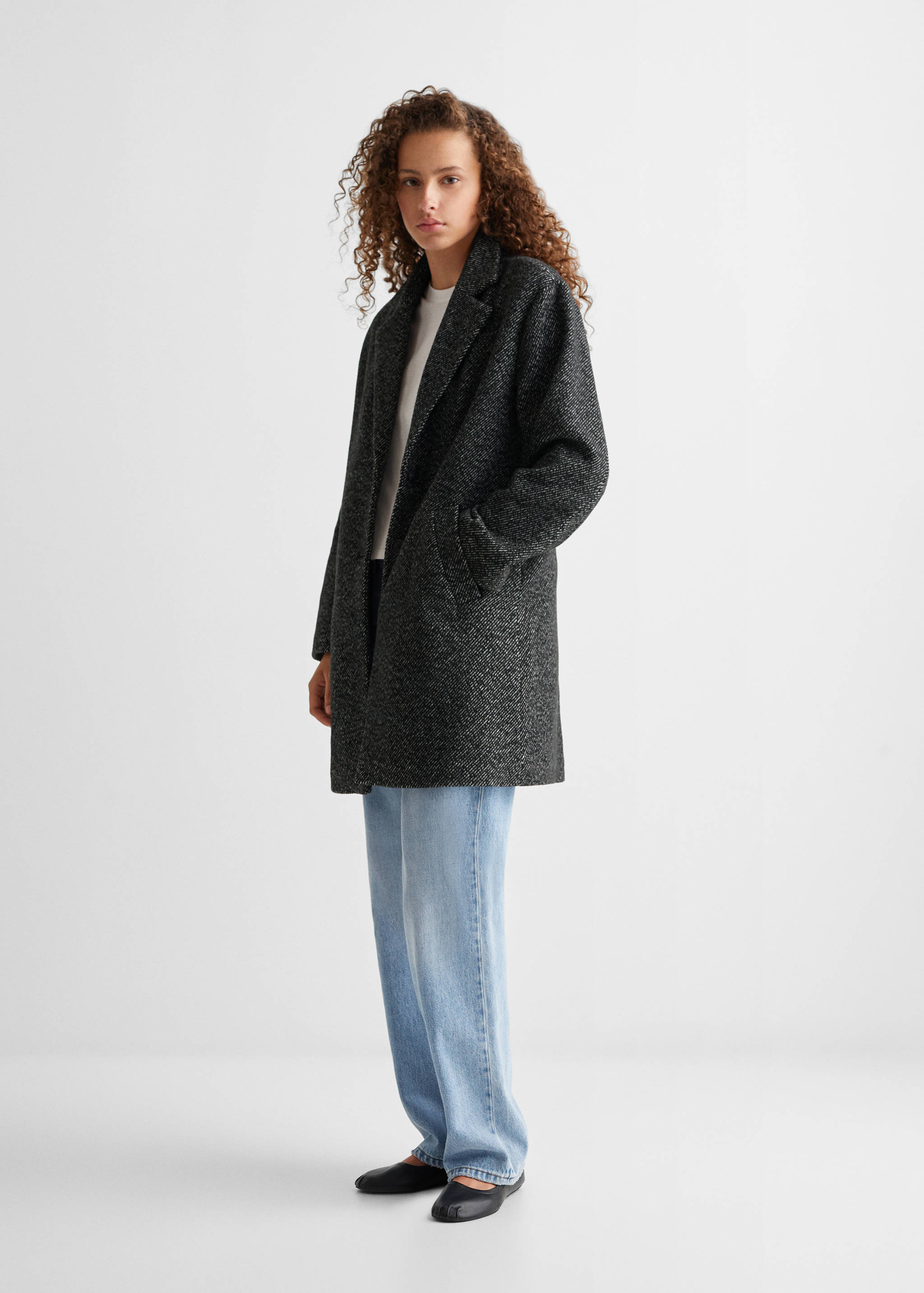 Flecked wool-blend coat - General plane