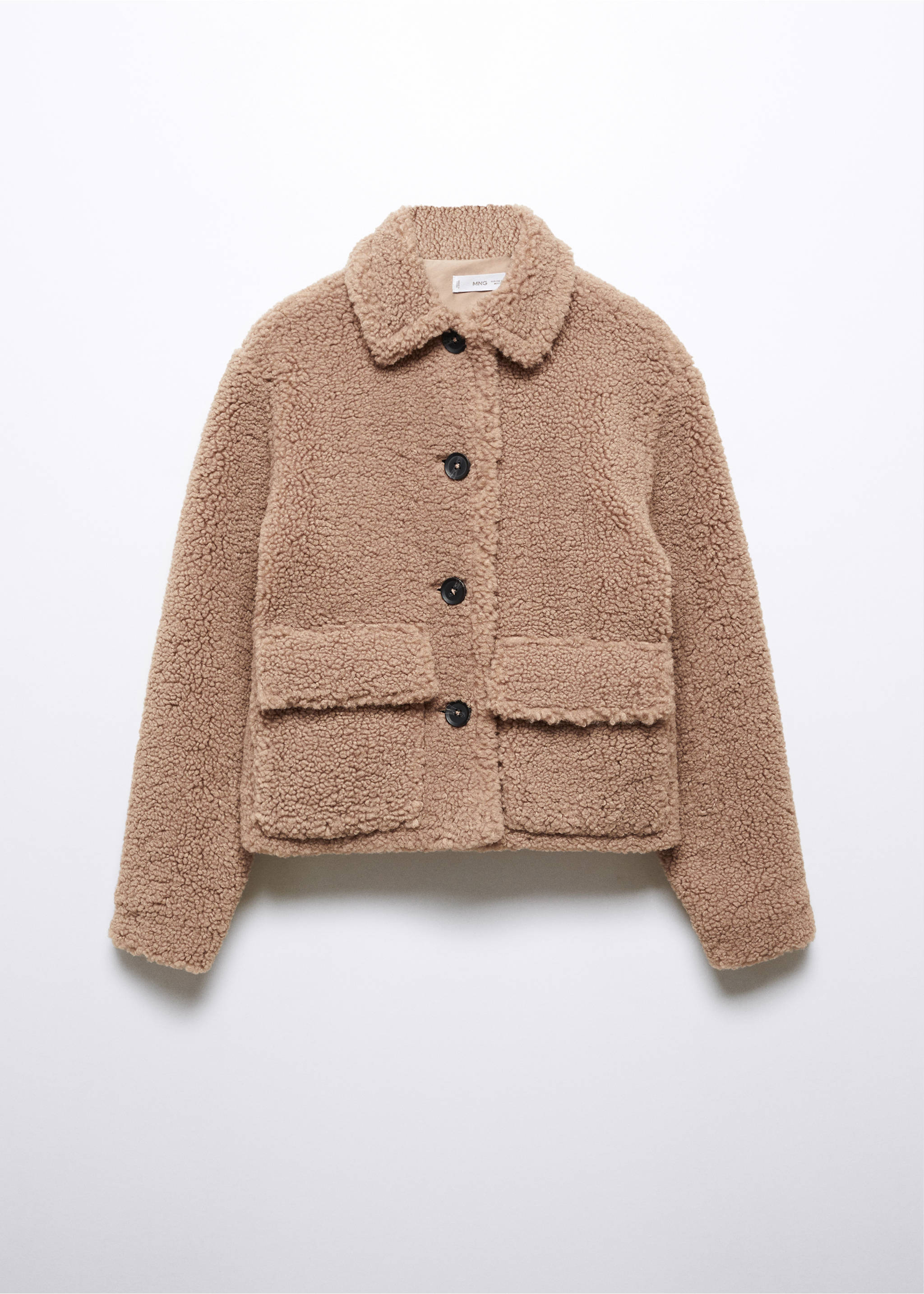 Shearling-effect coat - Article without model, Ecru. Ref: 57004399-00.