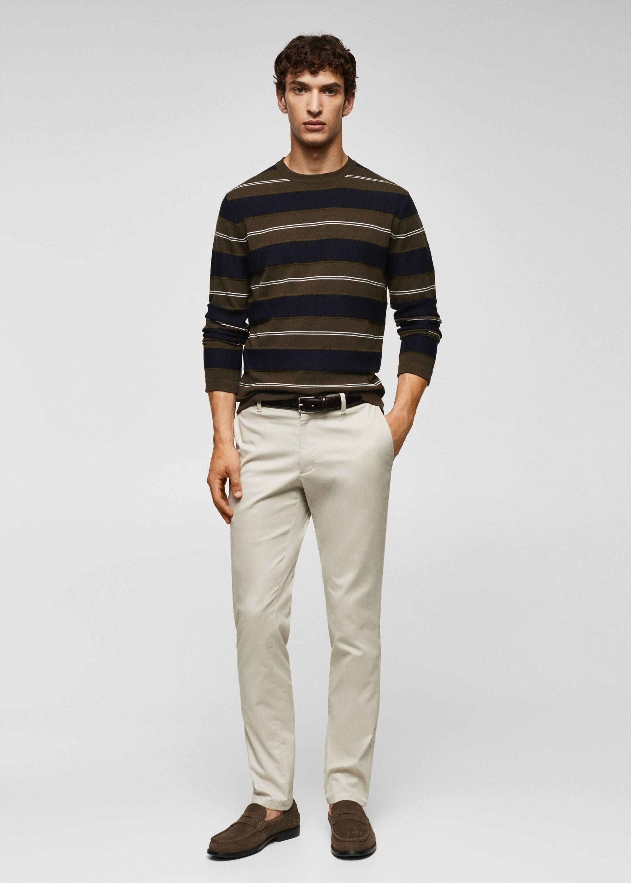 Striped fine-knit sweater - General plane
