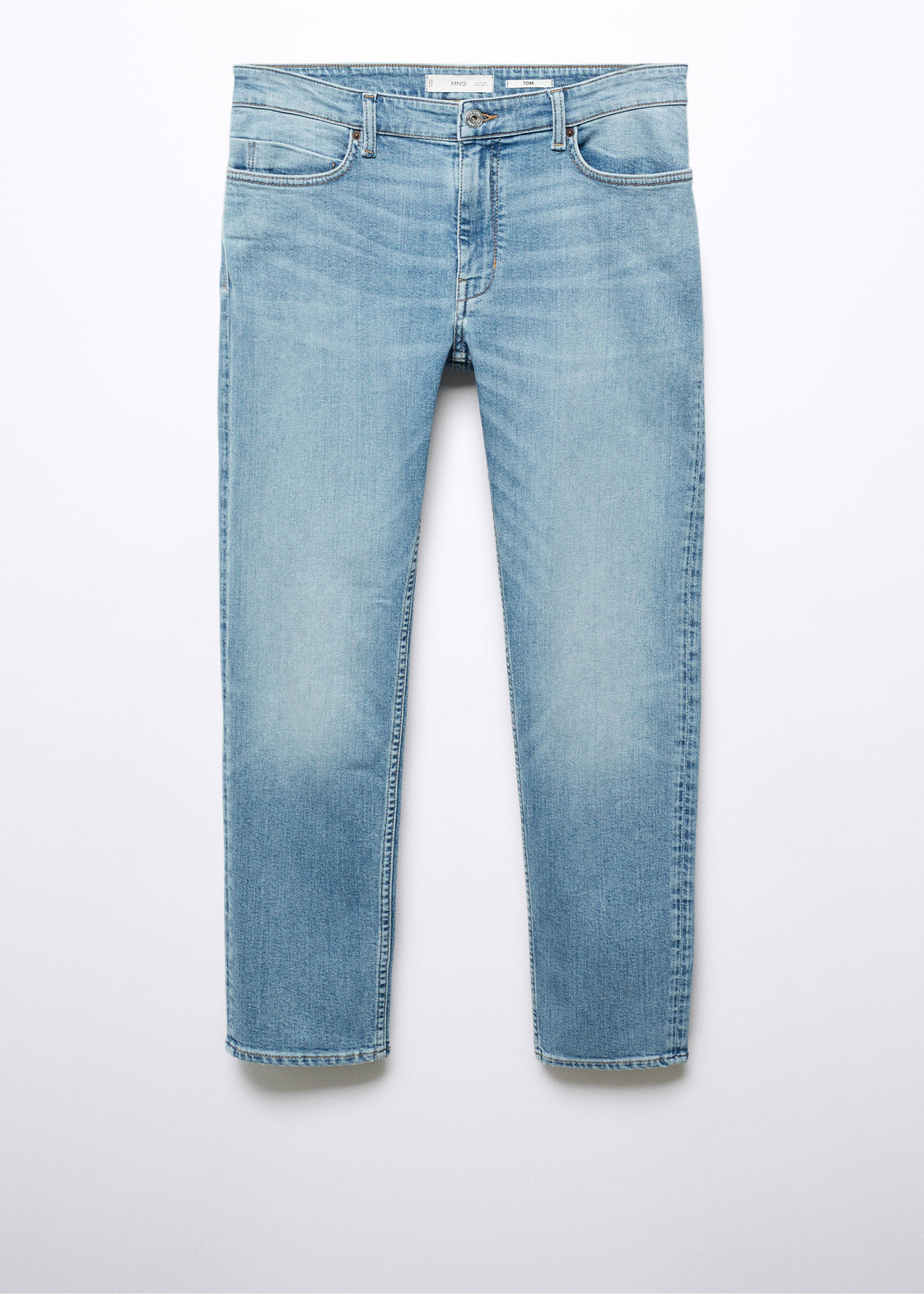 Tom tapered cropped jeans - Article without model, Medium Blue. Ref: 57004411-00.