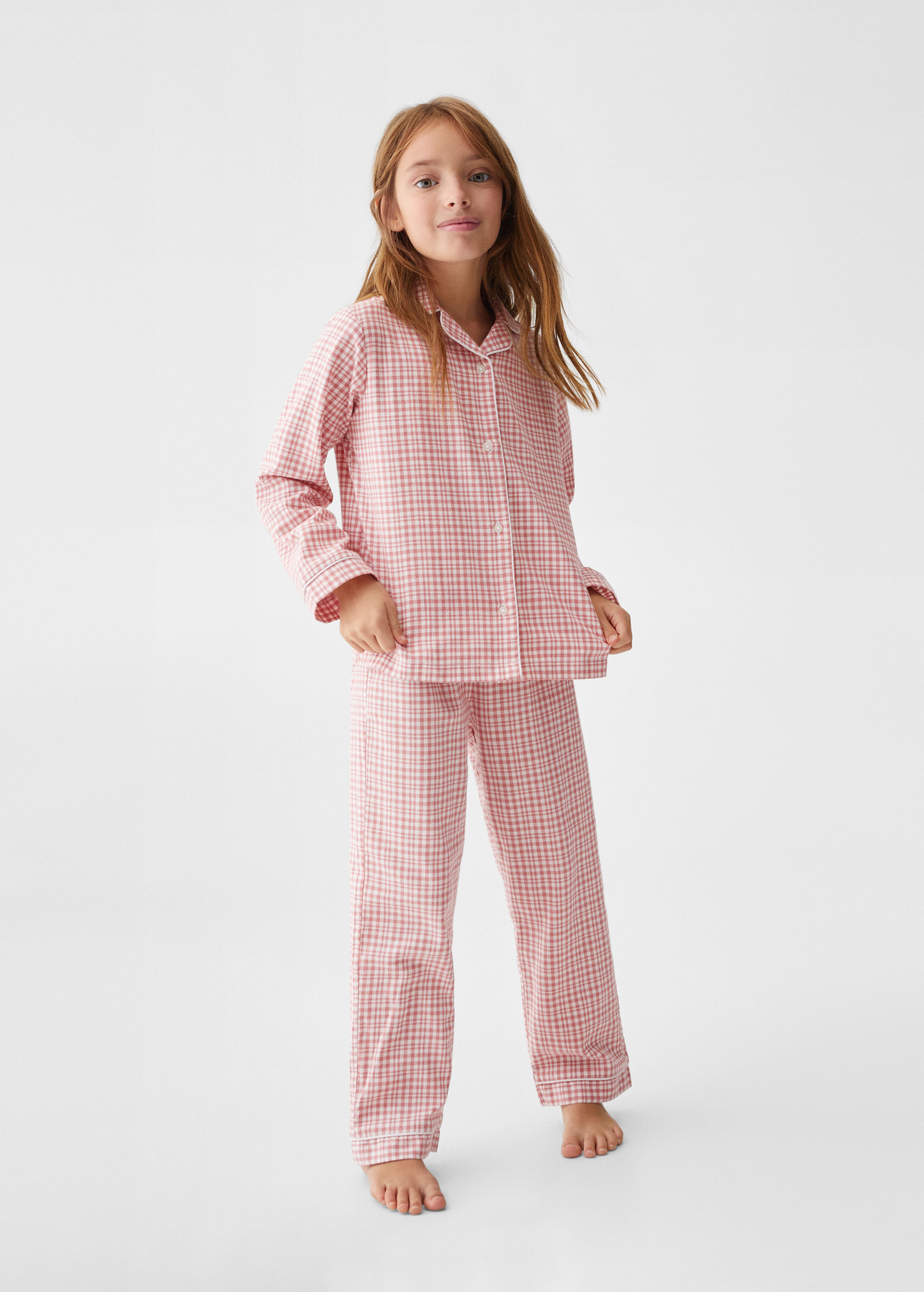 Pijama dues peces llarg quadres - Pla general