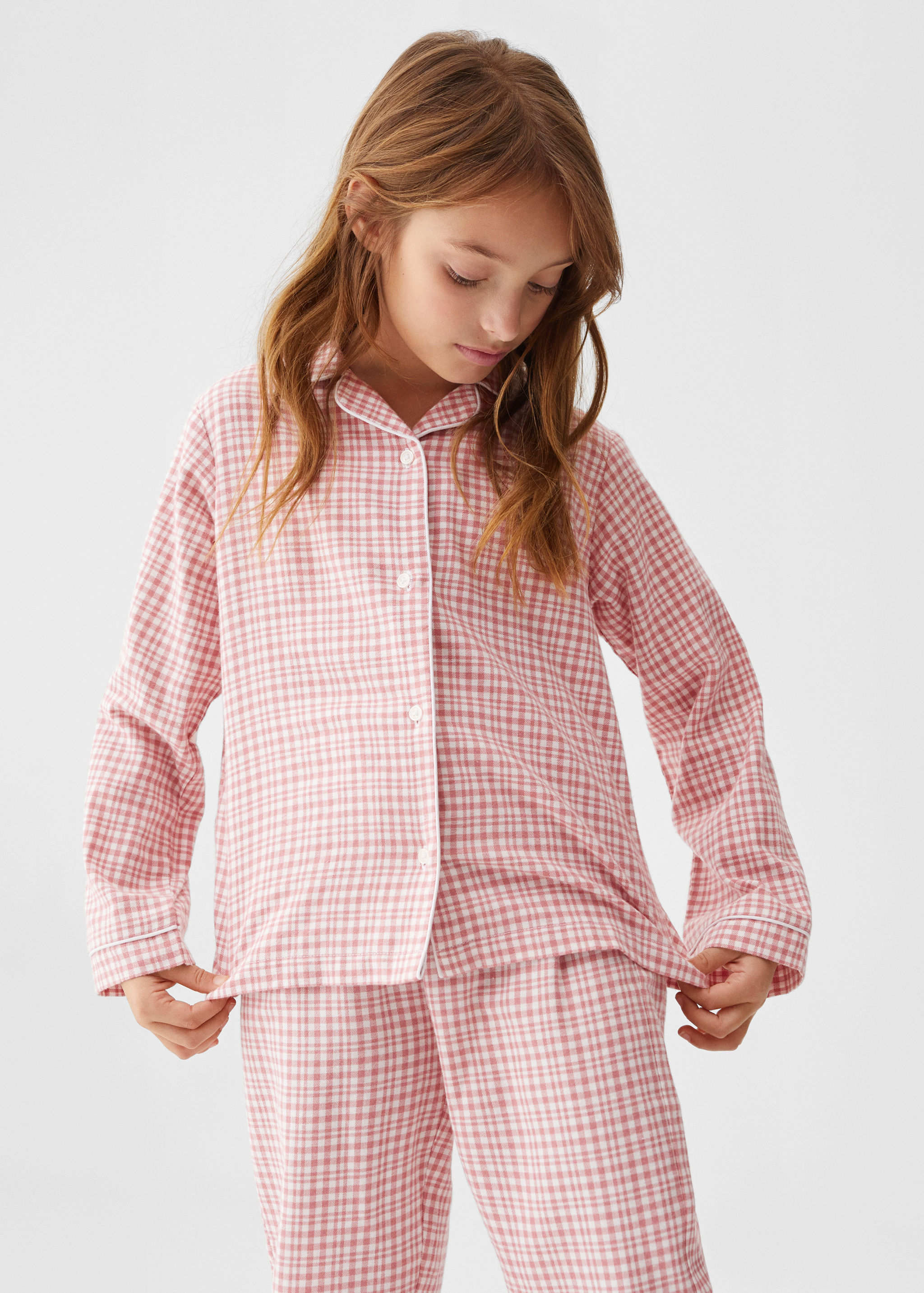 Pijama dues peces llarg quadres - Pla mig