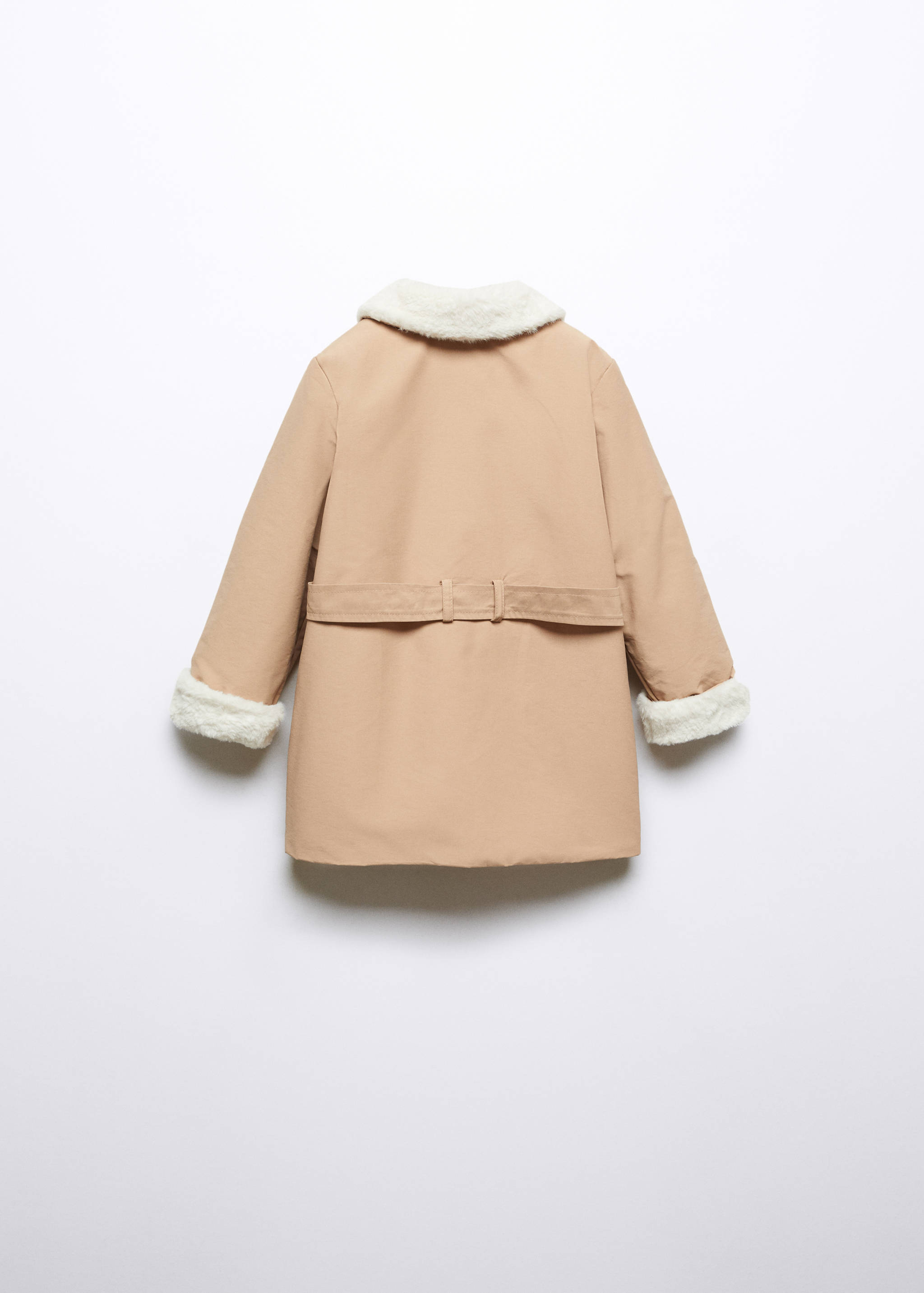 Trench coat with fur-effect collar - Reverse of the article