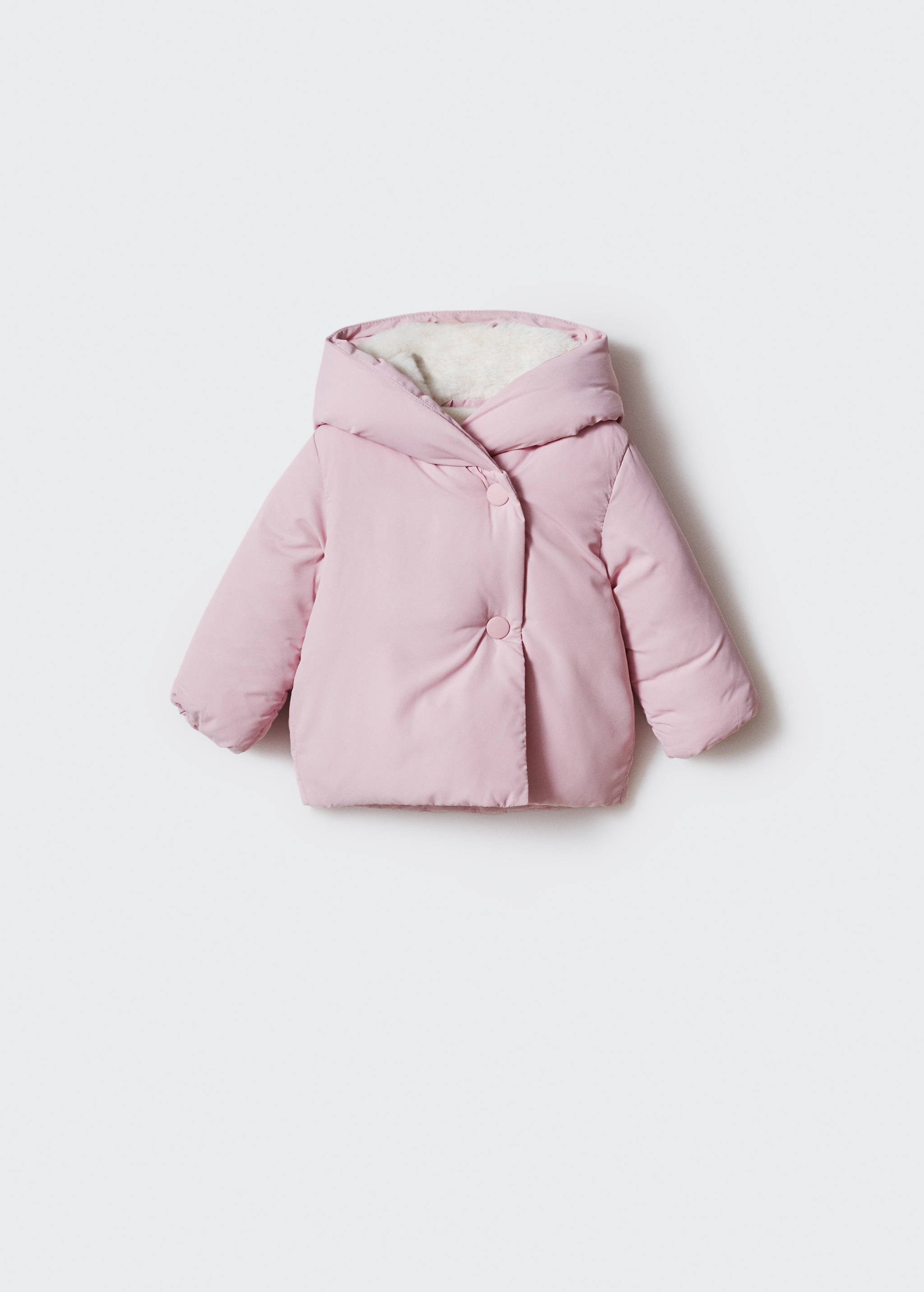 Fur-effect quilted coat - Article without model