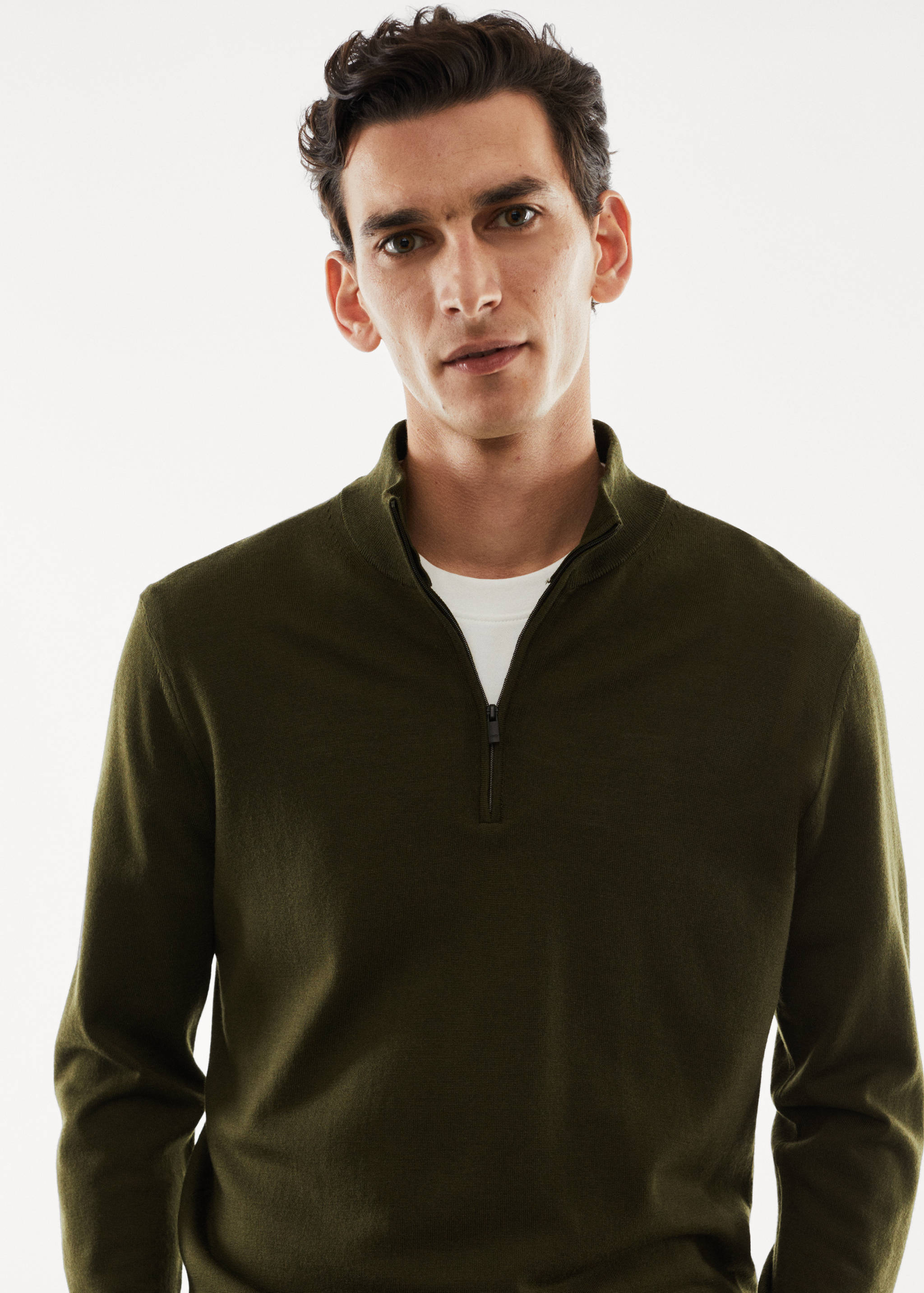 Jersei 100% llana merina coll cremallera - Detall de l'article 1