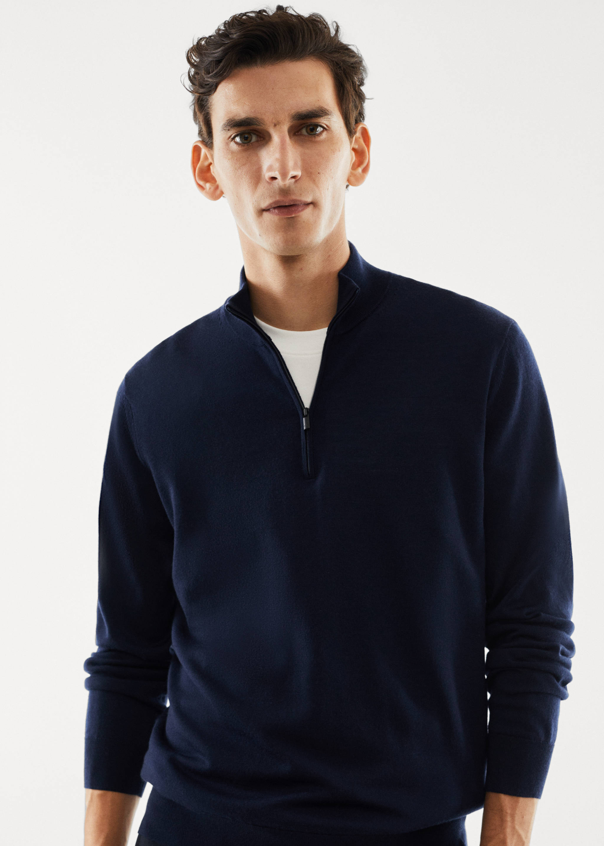 Jersei 100% llana merina coll cremallera - Detall de l'article 1