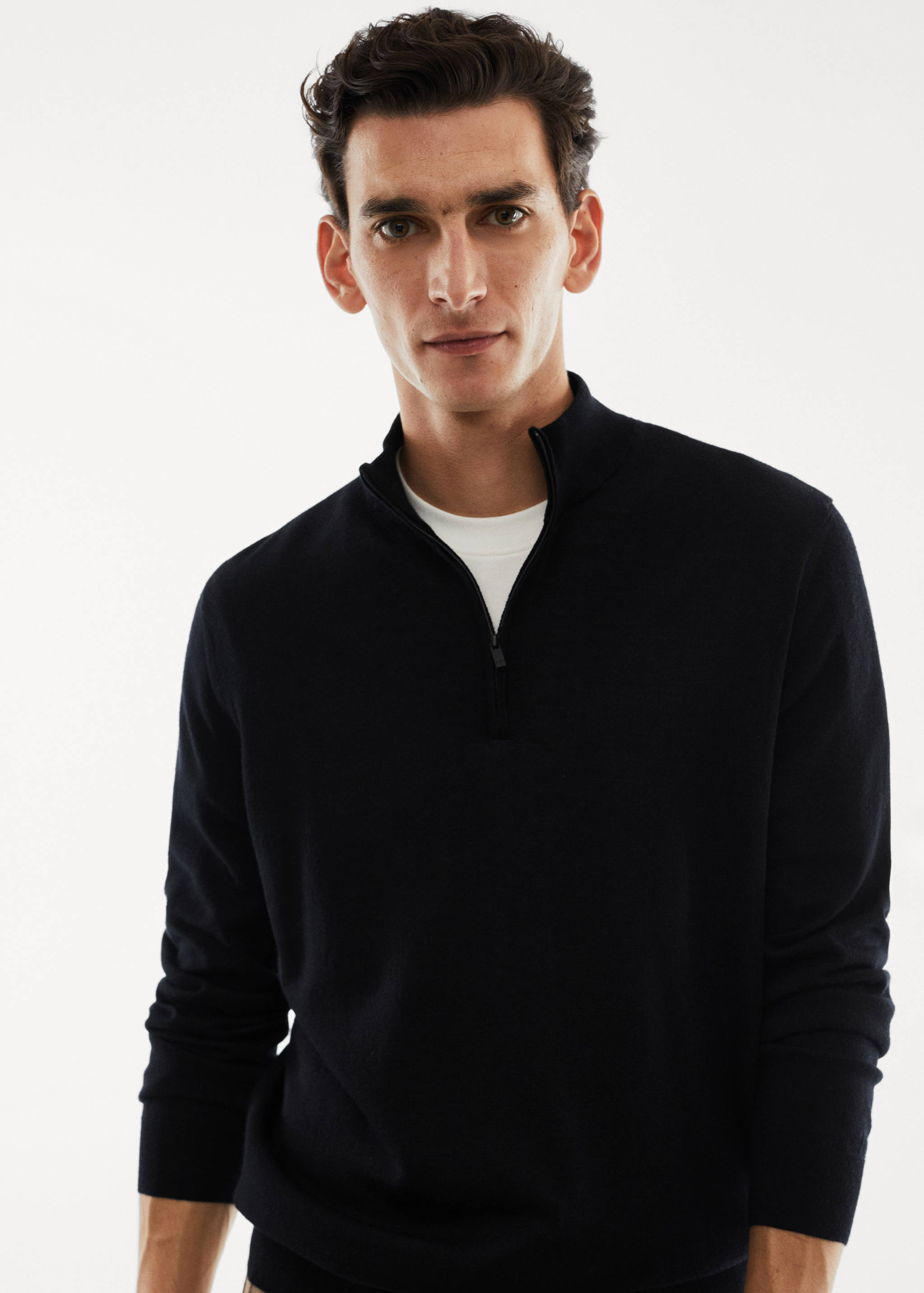 Jersei 100% llana merina coll cremallera - Detall de l'article 1