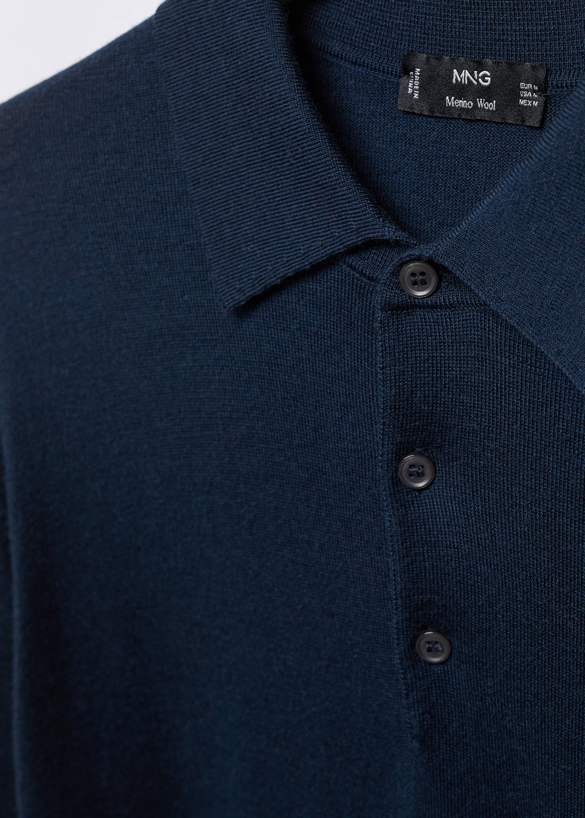 100% merino wool long-sleeved polo shirt - Details of the article 8