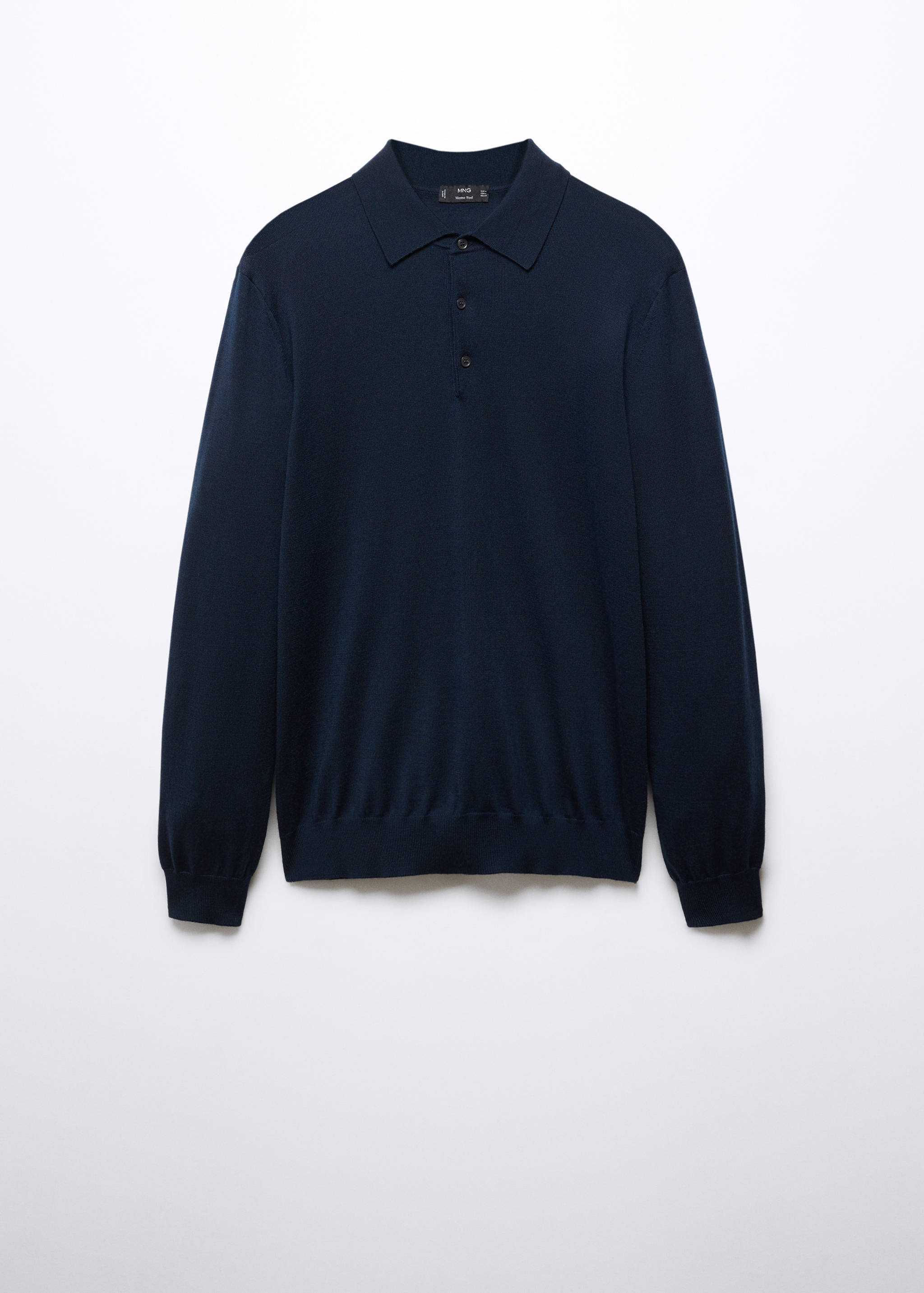 Langärmliges Poloshirt aus 100 % Merinowolle - Artikel ohne Model