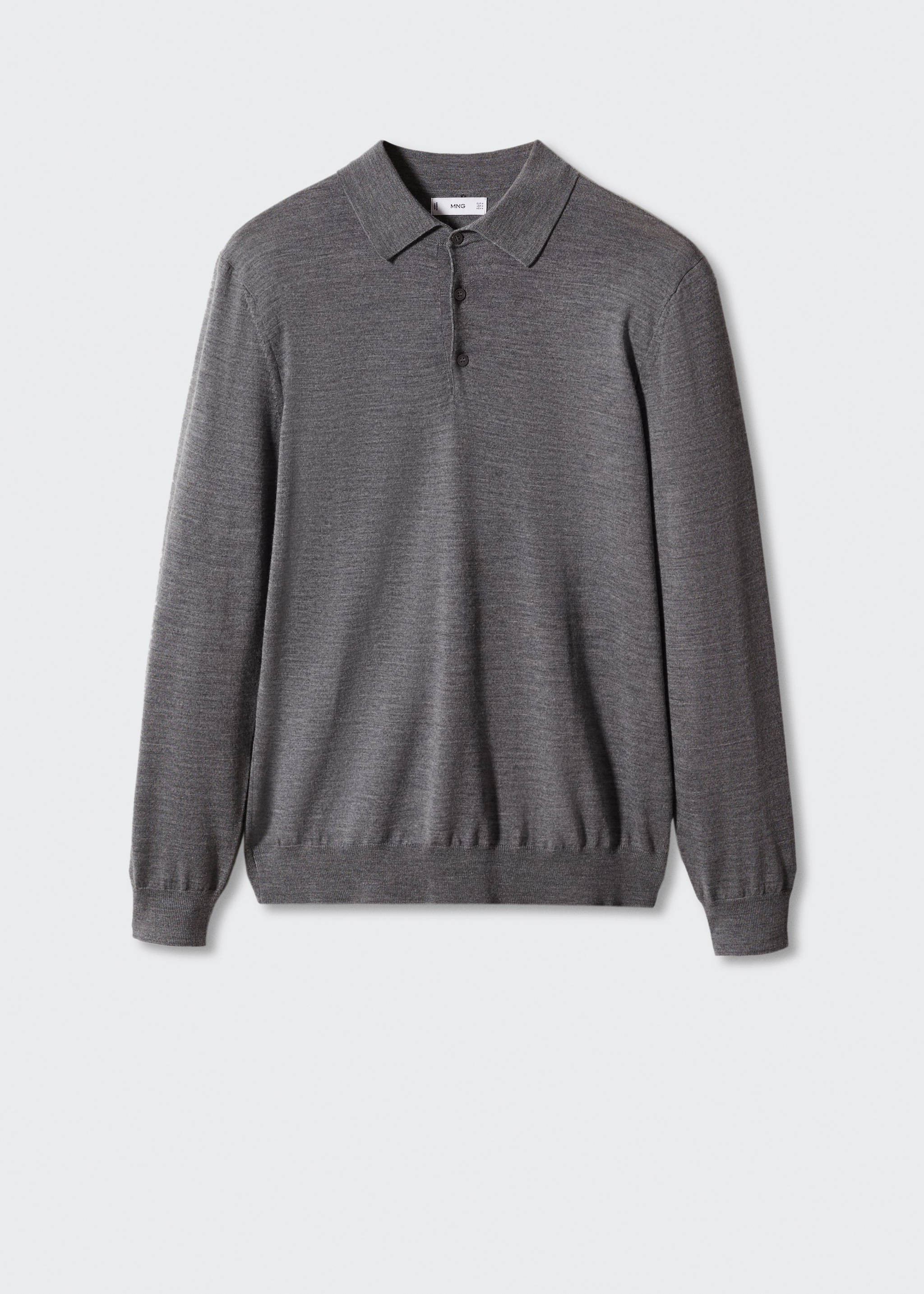 Langärmliges Poloshirt aus 100 % Merinowolle - Artikel ohne Model