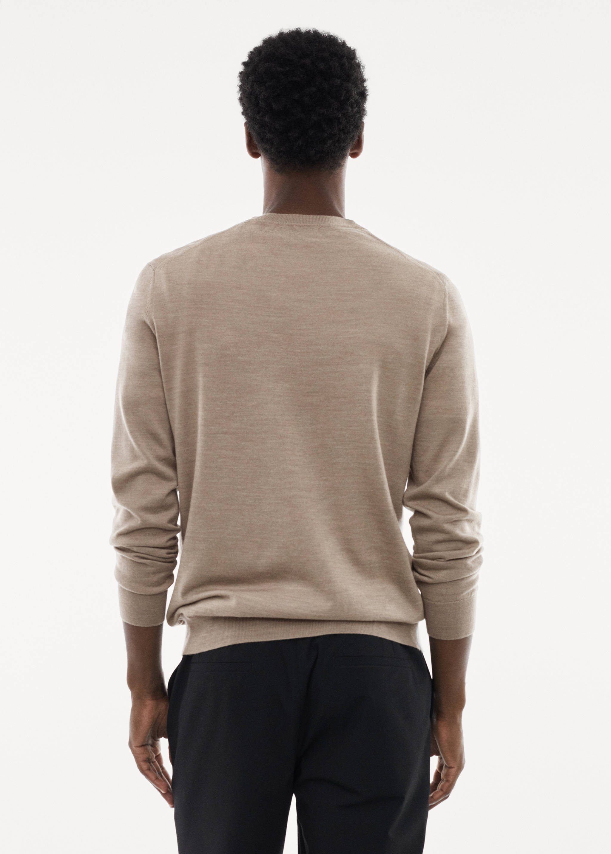 Pull-over 100 % laine mérinos col V - Verso de l’article