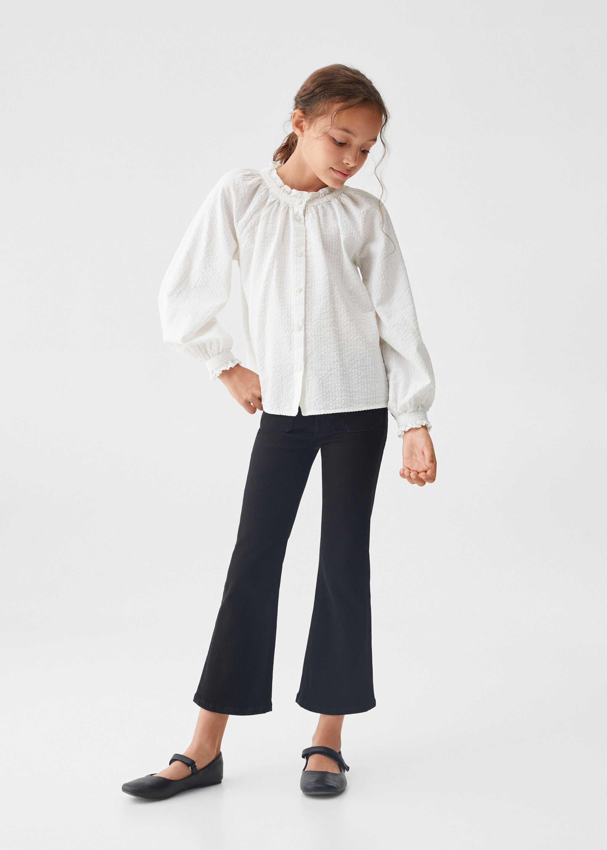 Blusa de algodão enrugada - Plano geral