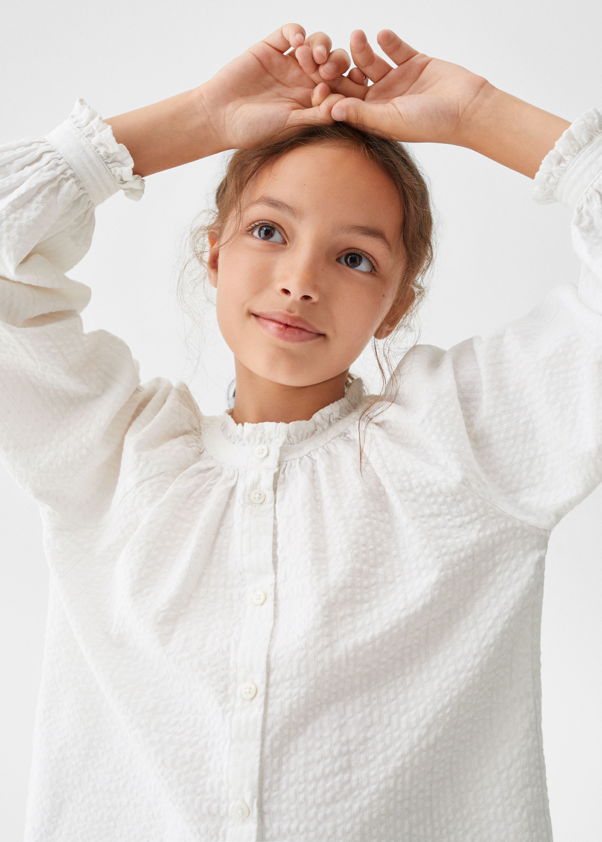Blusa de algodão enrugada - Pormenor do artigo 1