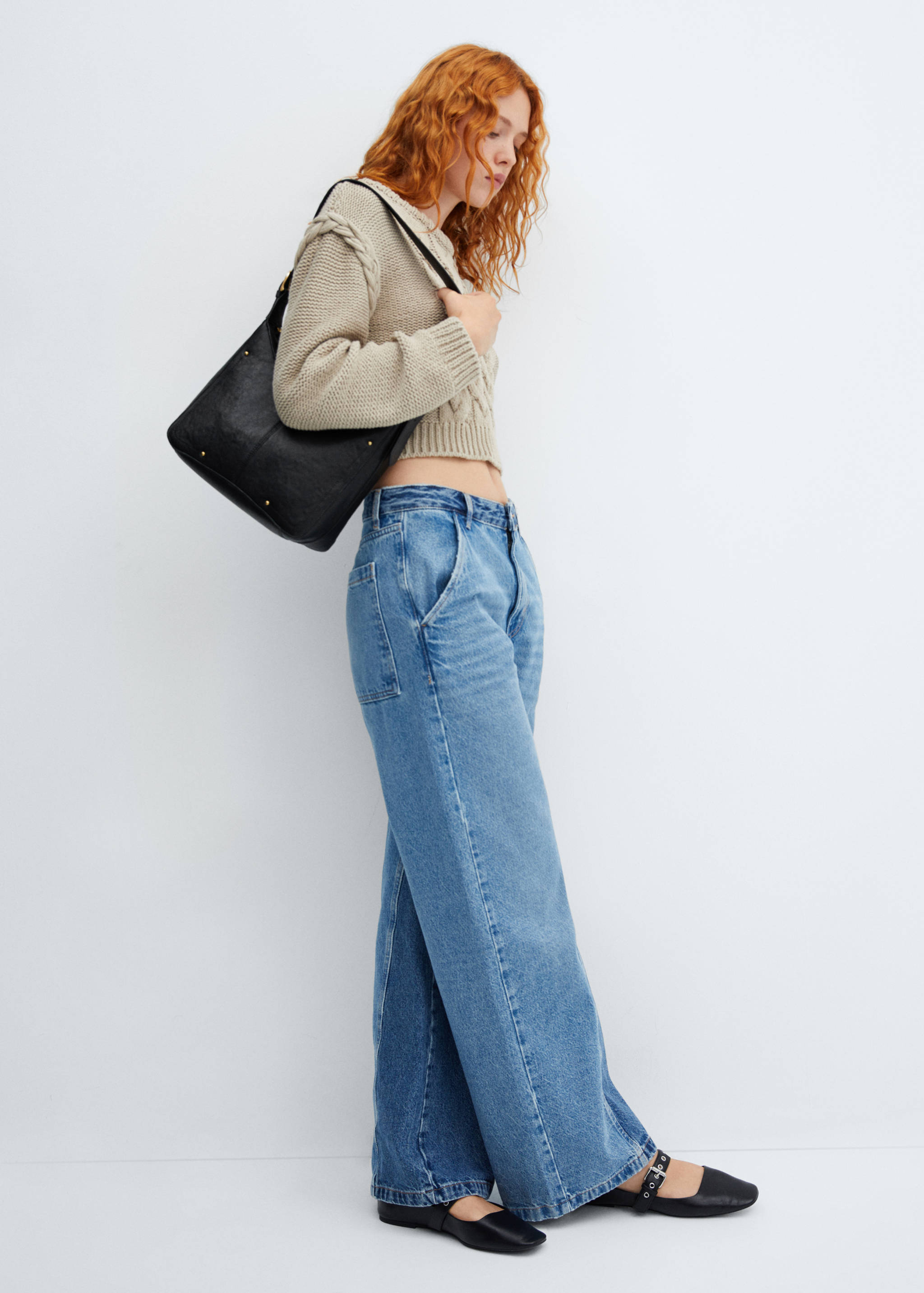 Leather shoulder bag - General plane