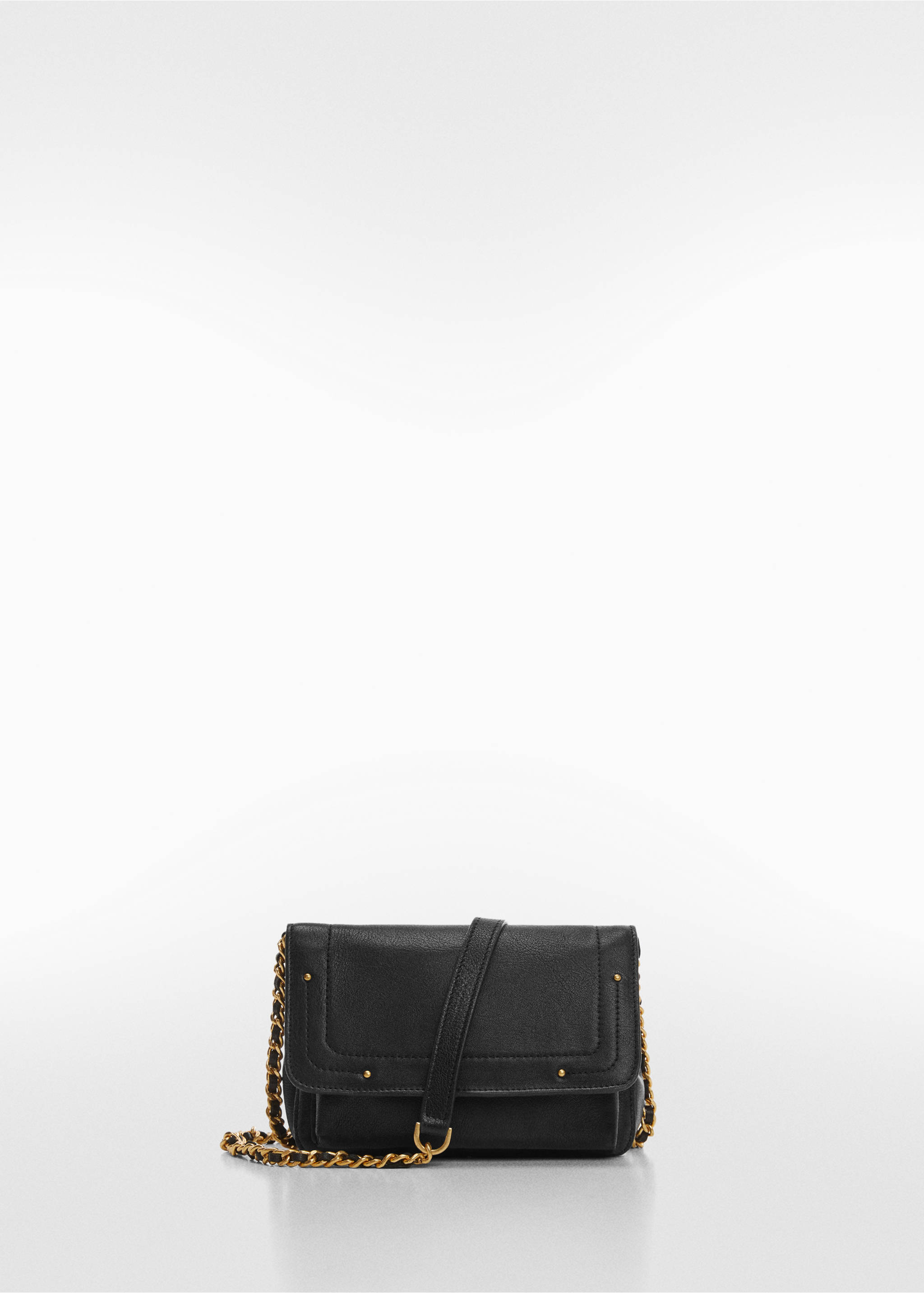 Flap leather bag - Article without model, Black. Ref: 57004789-00.