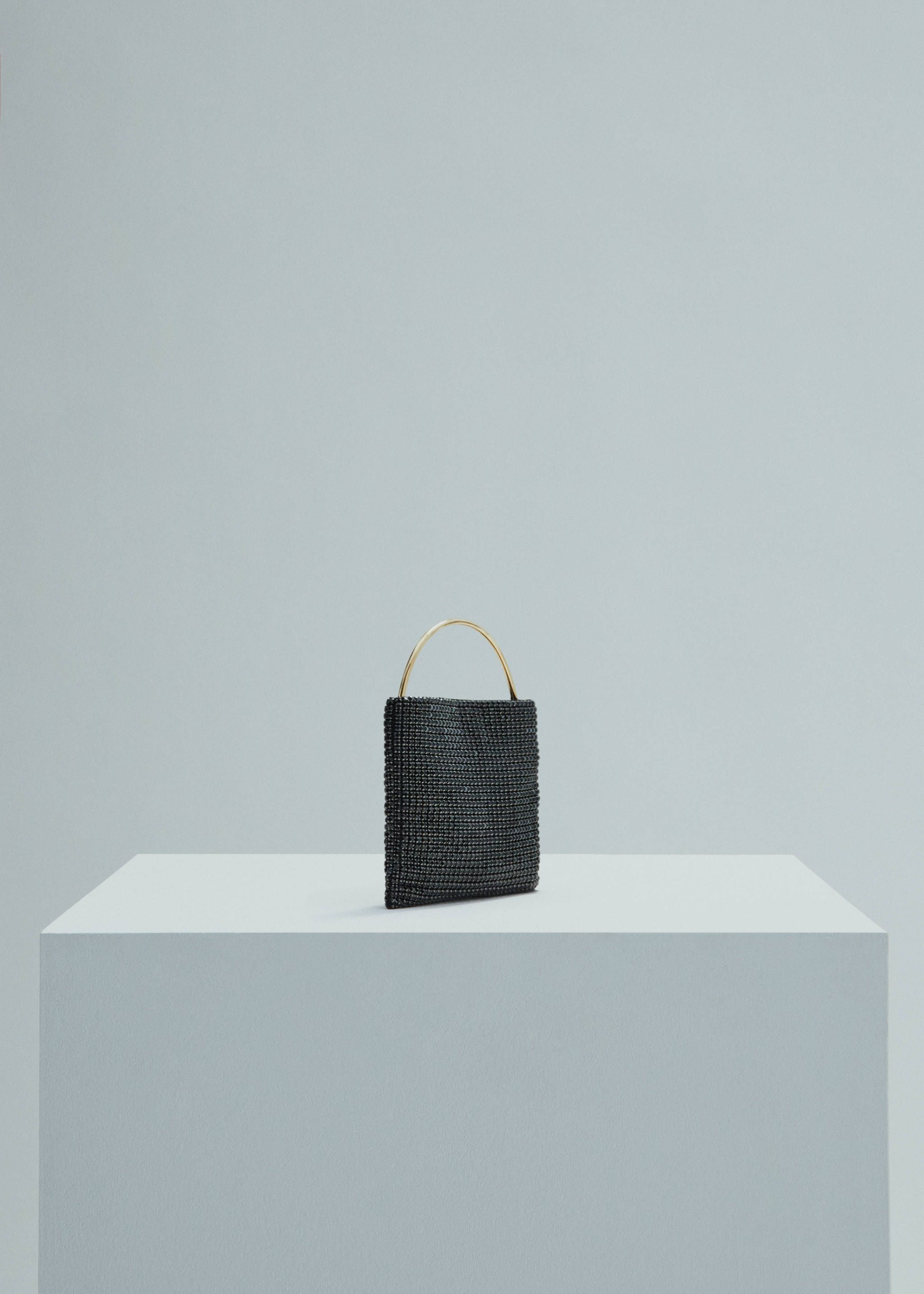 Bossa strass nansa rígida - Pla mig, Negre. Ref: 57004791-00.