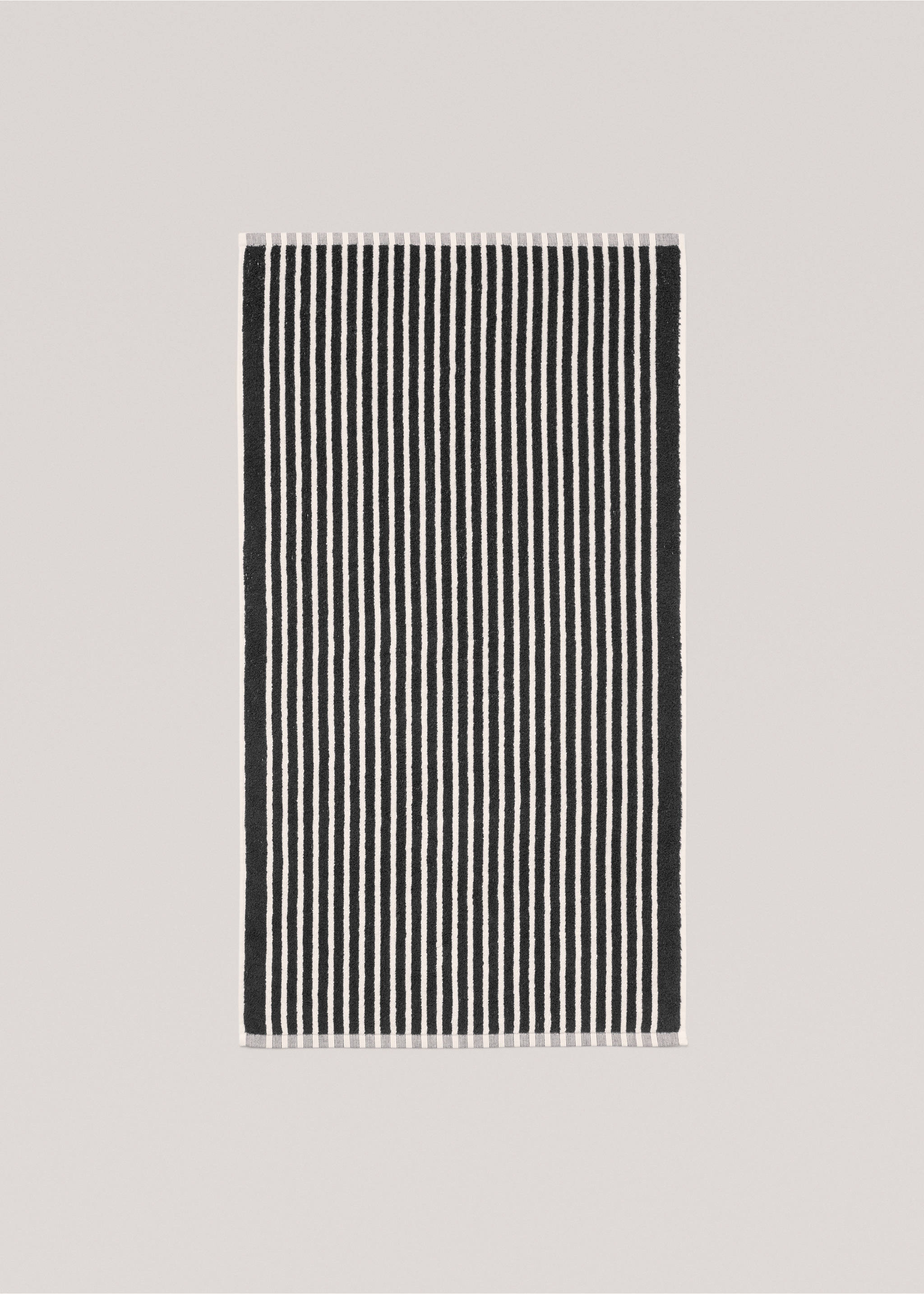 Striped hands towel 50x90cm - Details of the article 3, Black. Ref: 57004797-00.