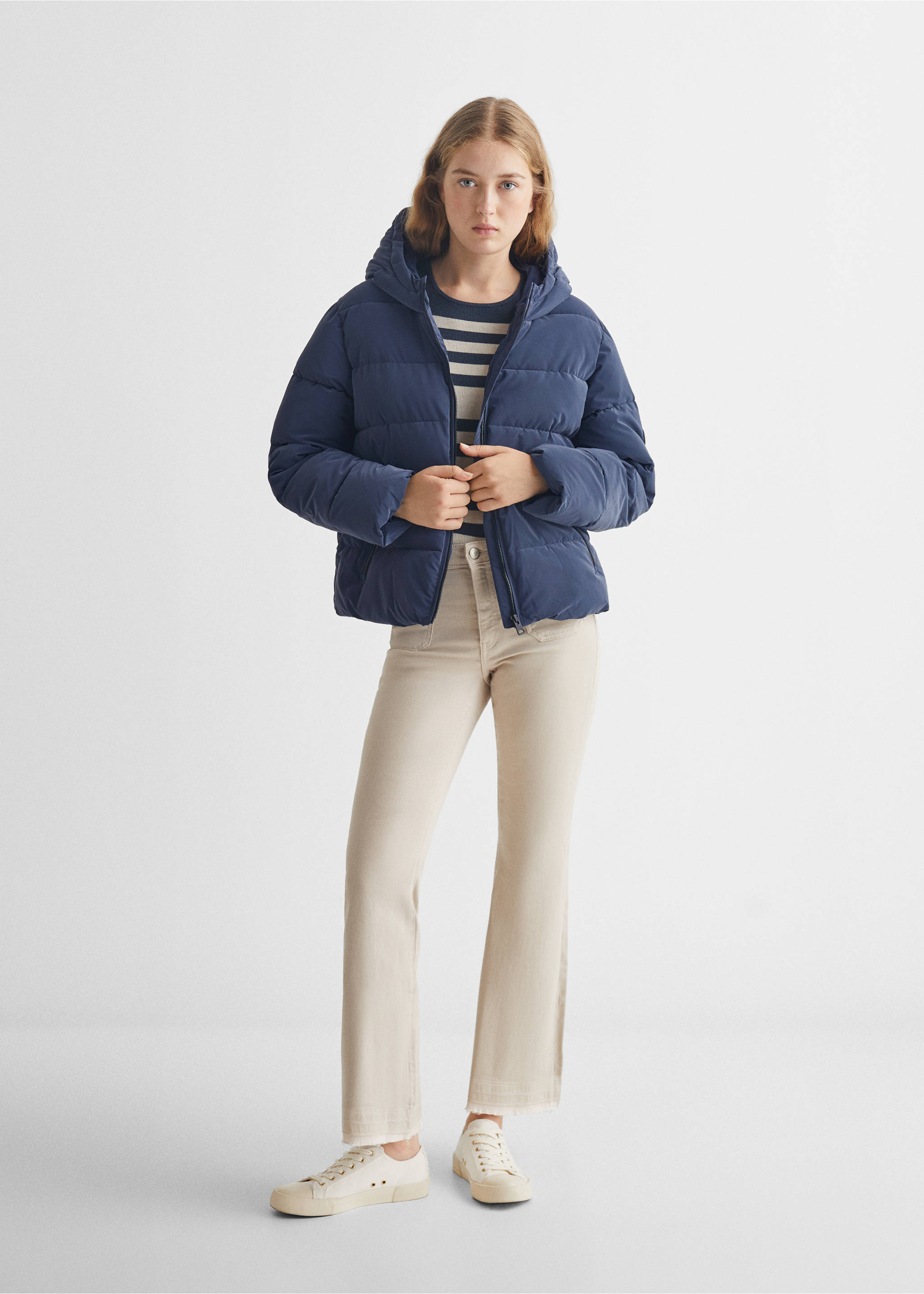 Wasserabweisende Steppjacke - Allgemeine Ansicht, Dunkles Marineblau. Ref: 57005136-00.