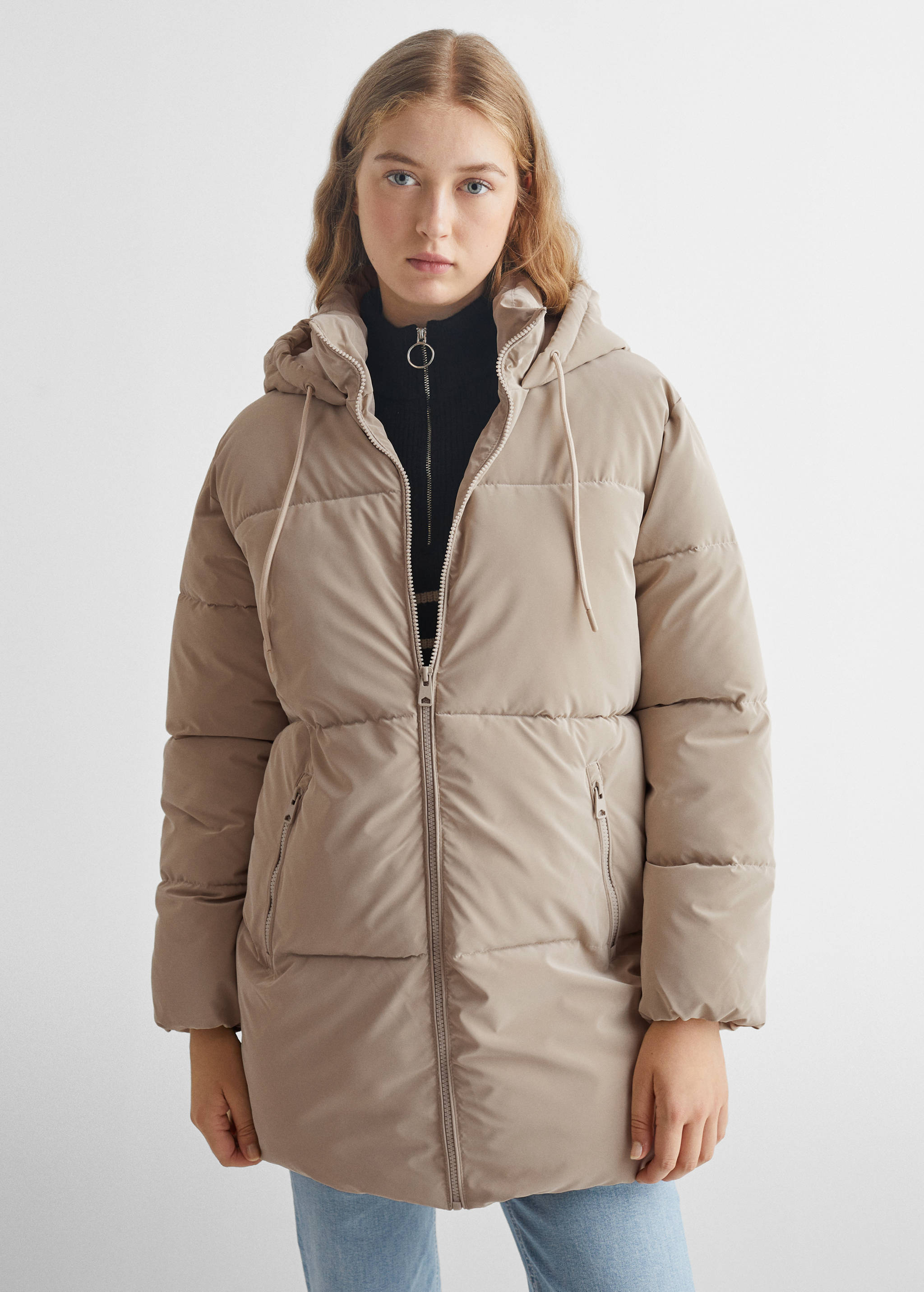 Anorak long matelassé - Plan moyen