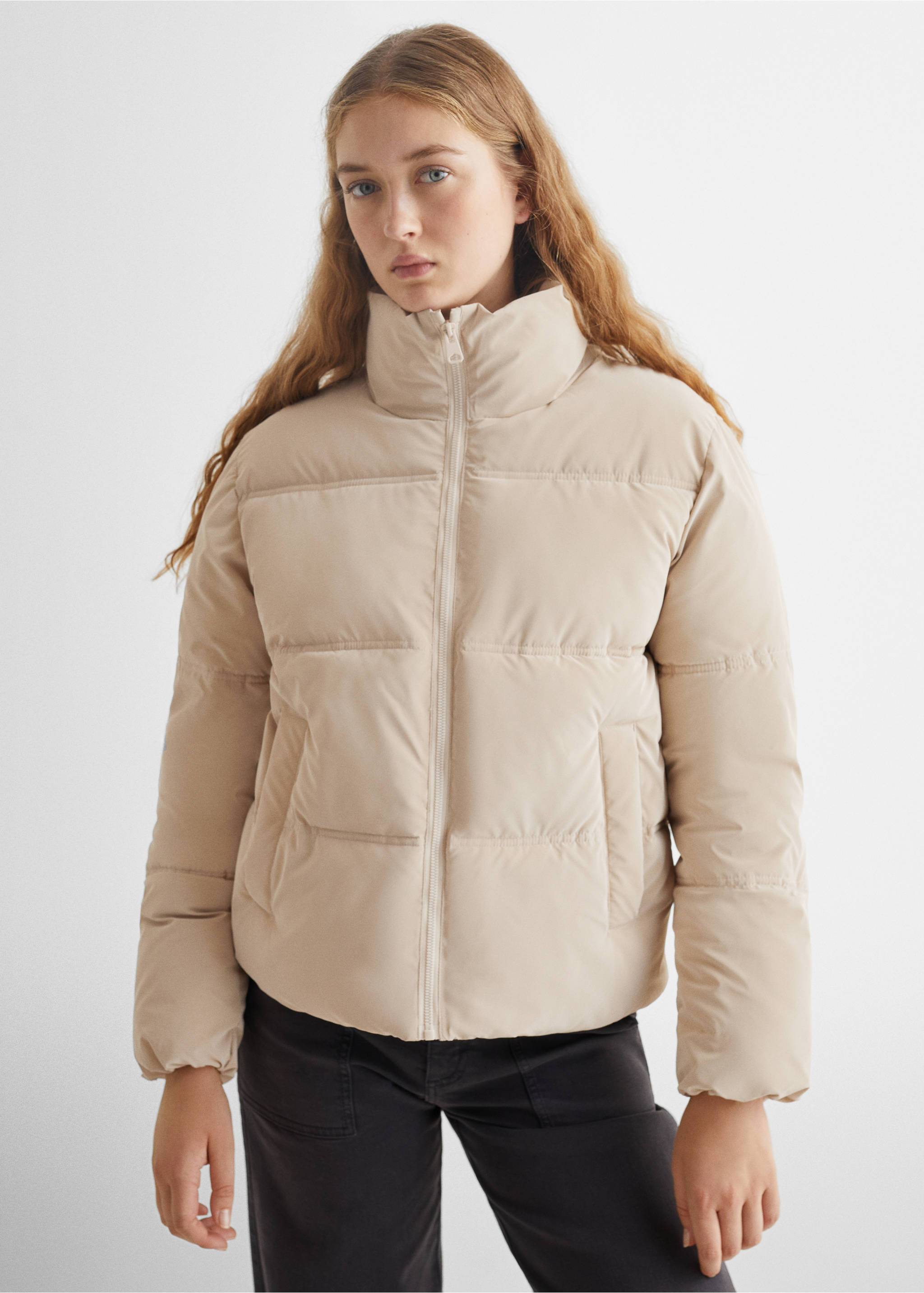 Anorak matelassé imperméable à losanges - Plan moyen, Beige. Ref: 57005138-00.