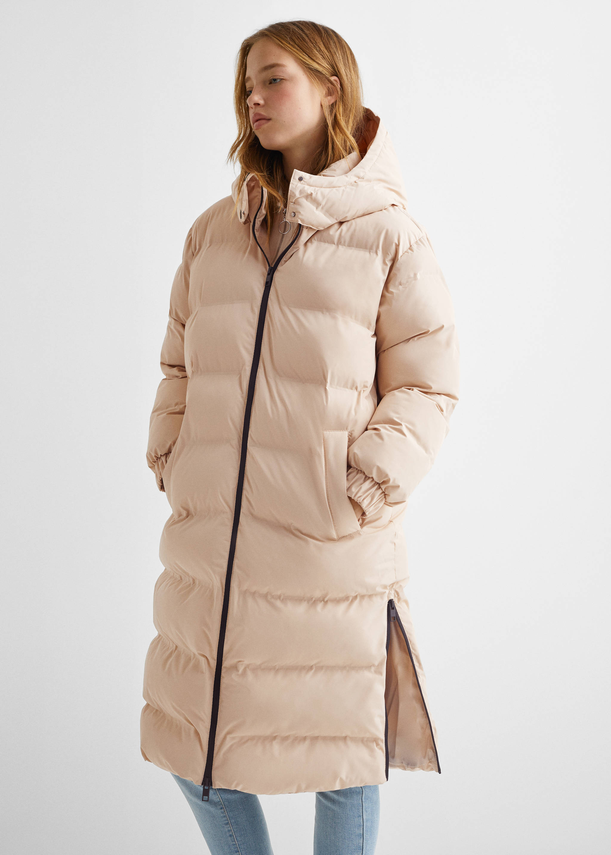 Quilted long coat - Medium plane
