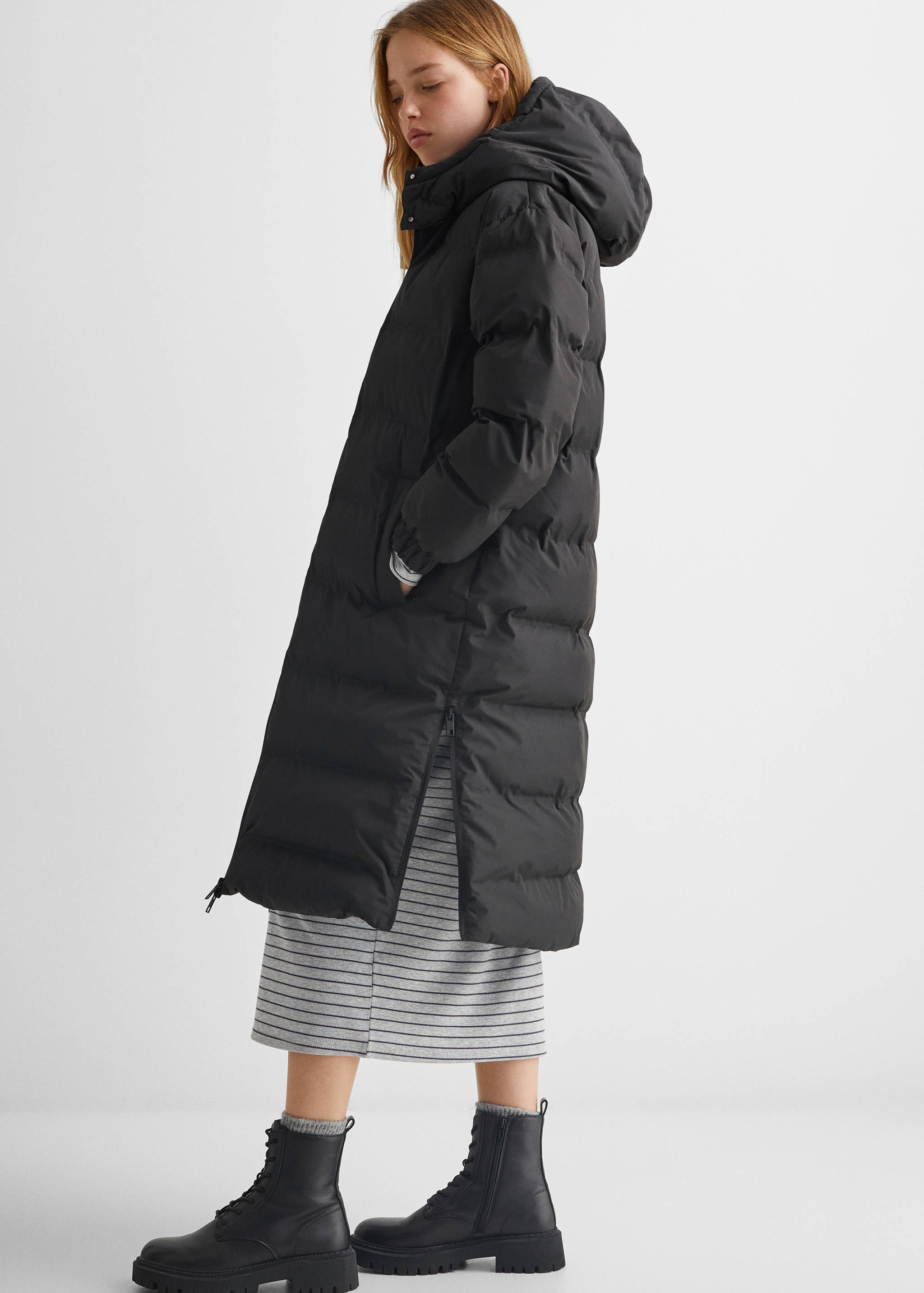 Quilted long coat - Details of the article 4