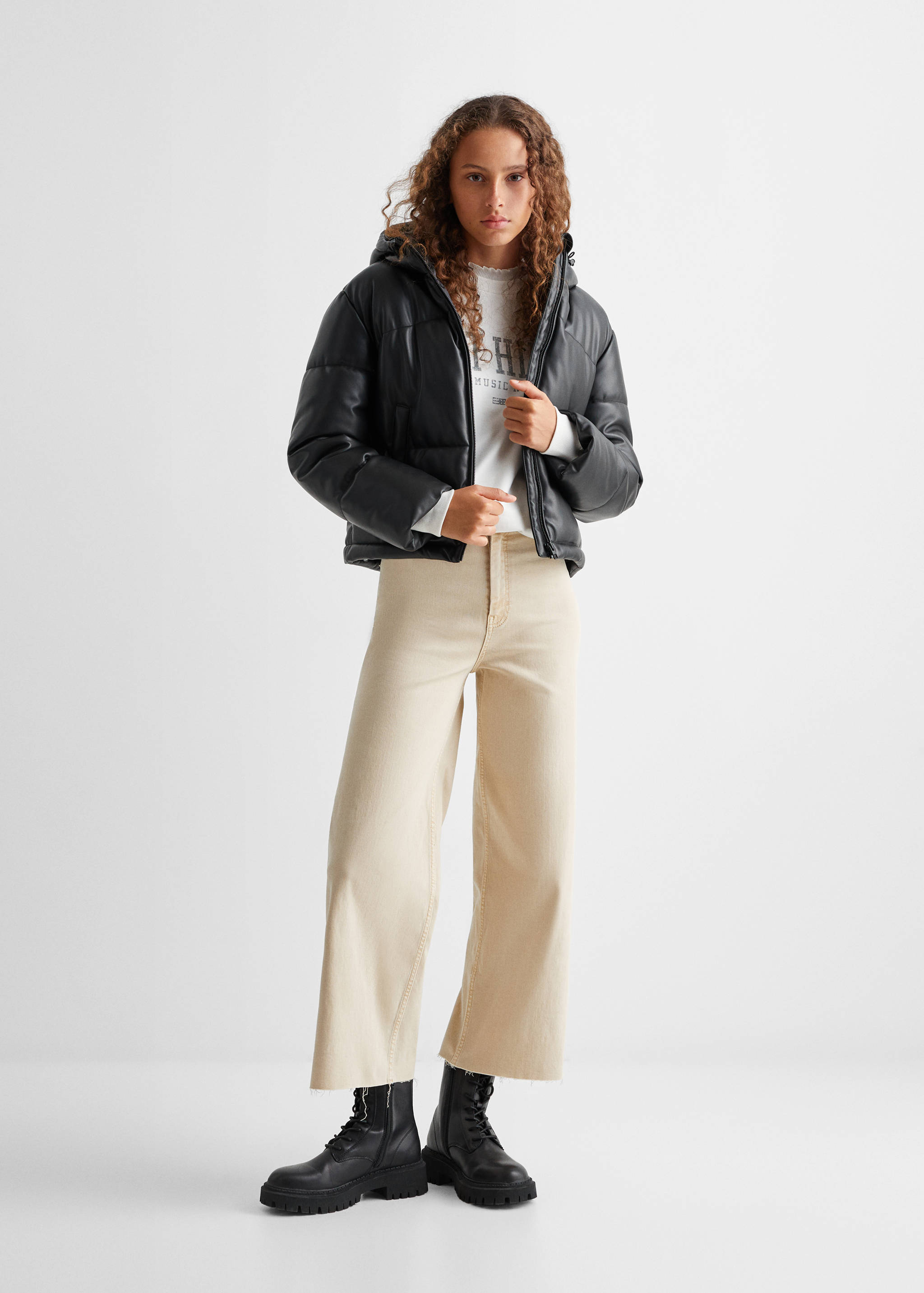 Quilted faux-leather style jacket - General plane