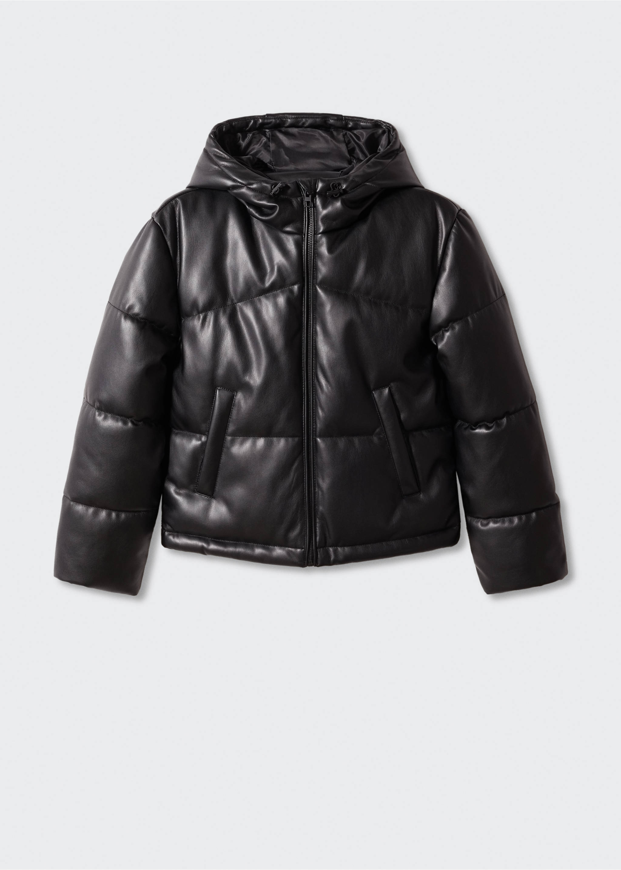 Anorak acolchado efecto piel - Artículo sin modelo, Negro. Ref: 57005143-00.