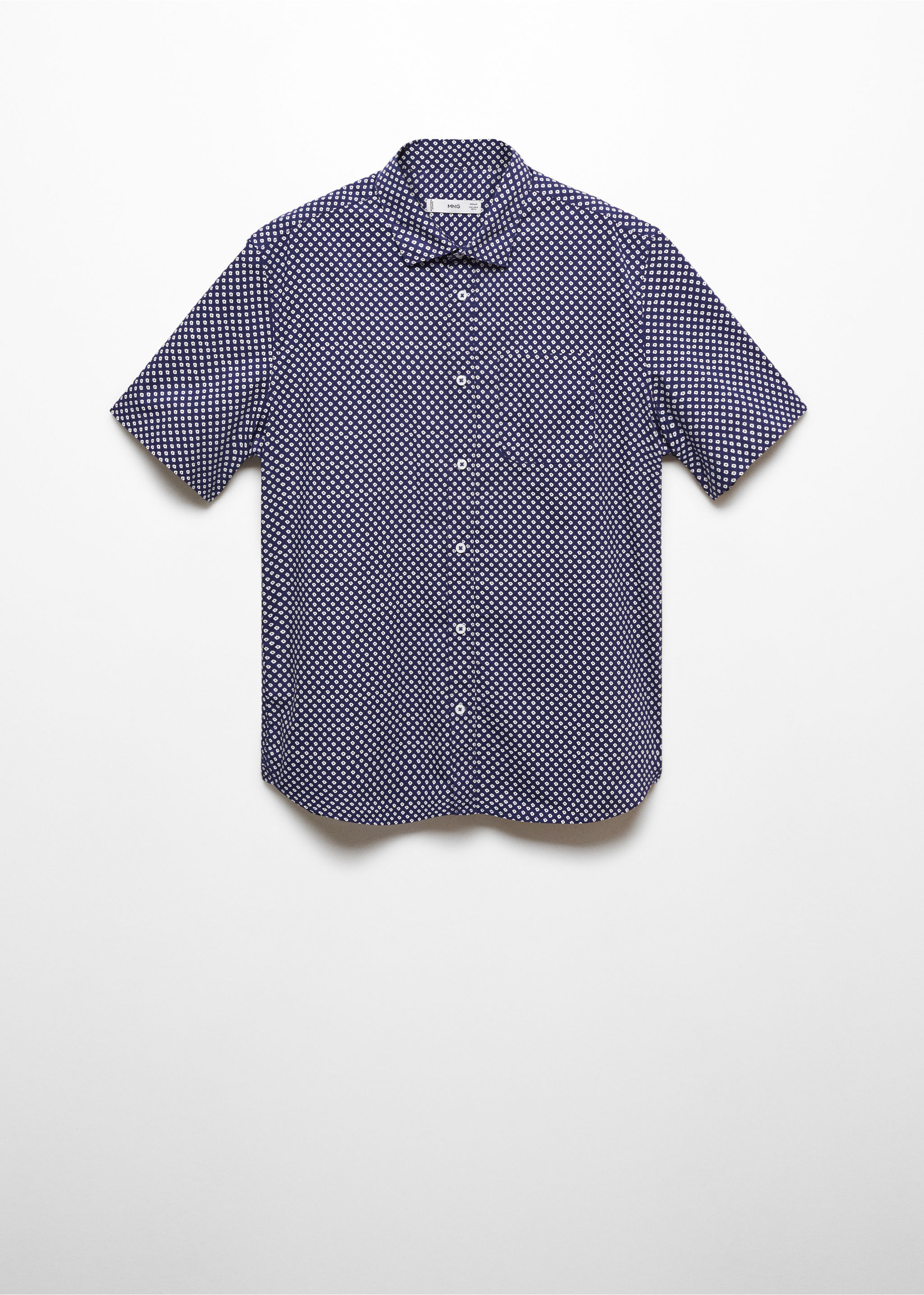 100% cotton short-sleeved mirco-patterned shirt - Article without model