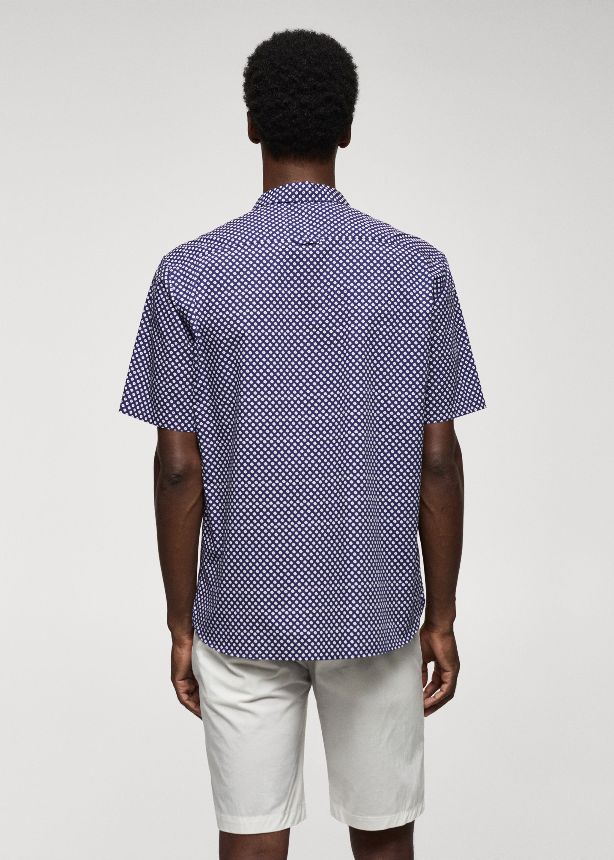 100% cotton short-sleeved mirco-patterned shirt - Reverse of the article
