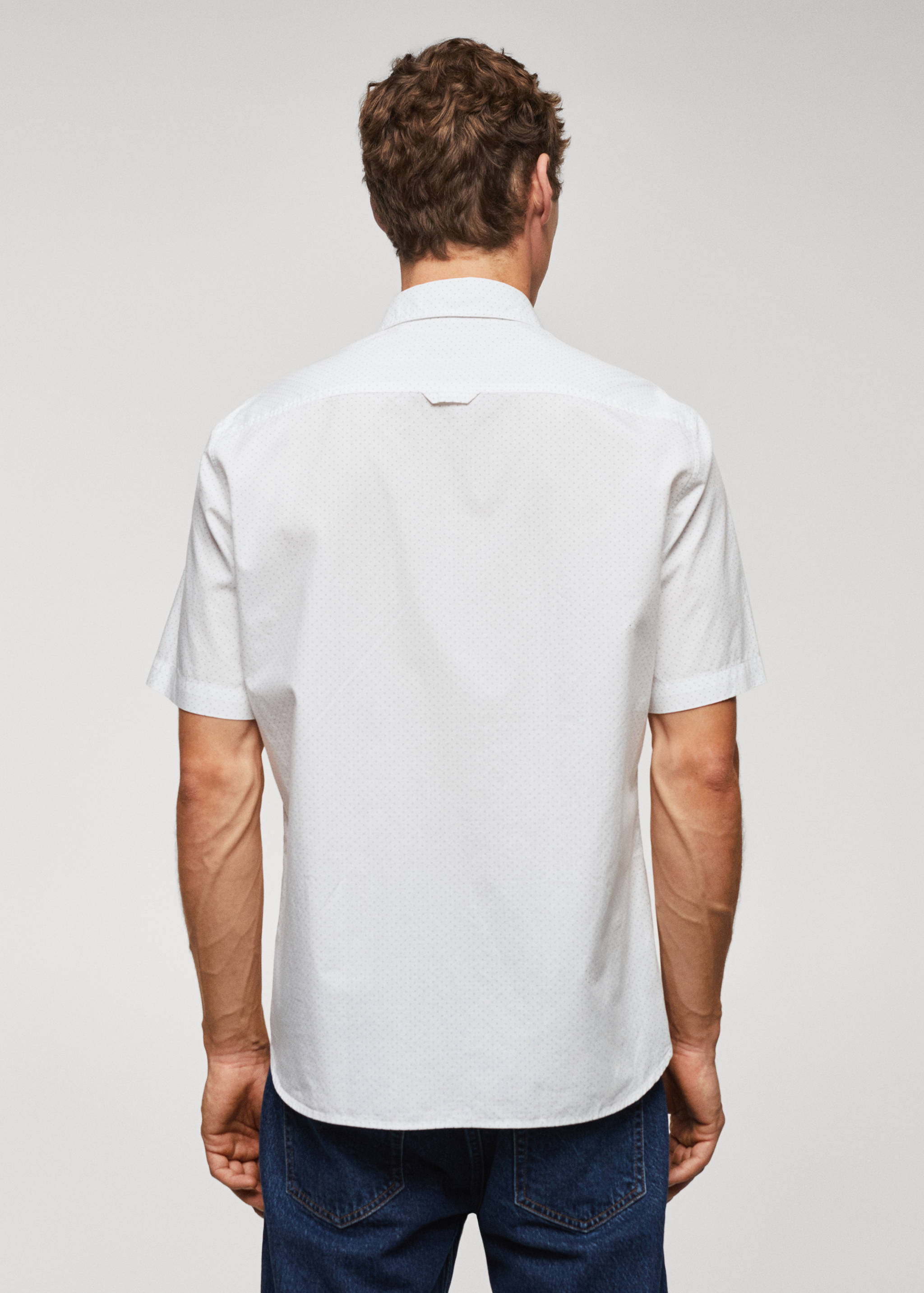 100% cotton short-sleeved mirco-patterned shirt - Reverse of the article