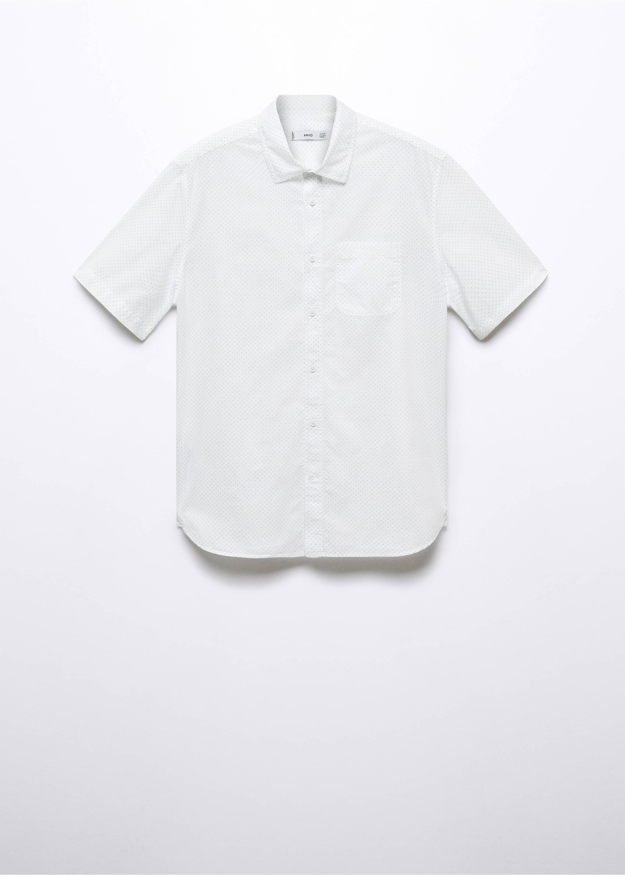 100% cotton short-sleeved mirco-patterned shirt - Article without model, Green. Ref: 57005794-00.