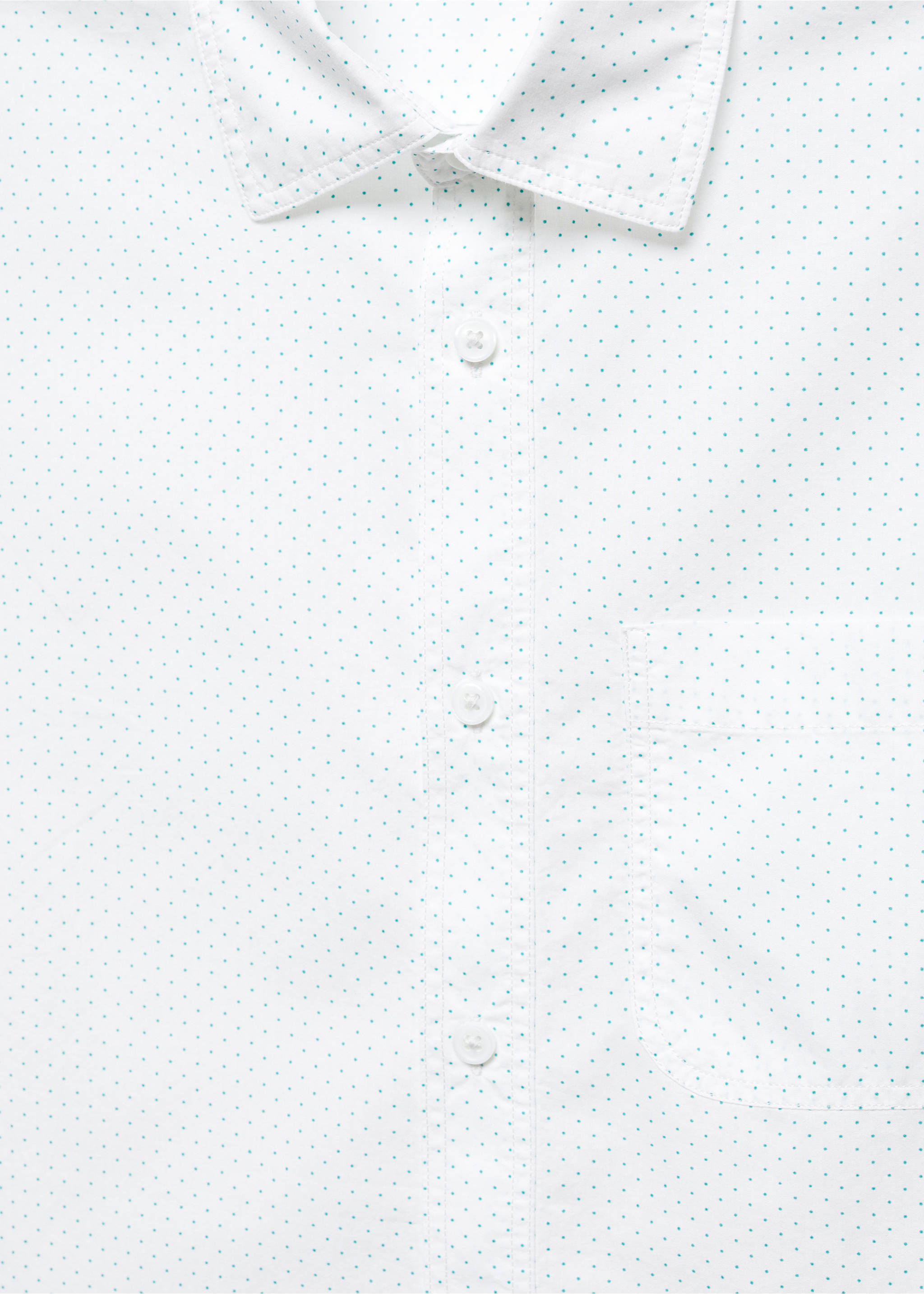 100% cotton short-sleeved mirco-patterned shirt - Details of the article 8, Green. Ref: 57005794-00.