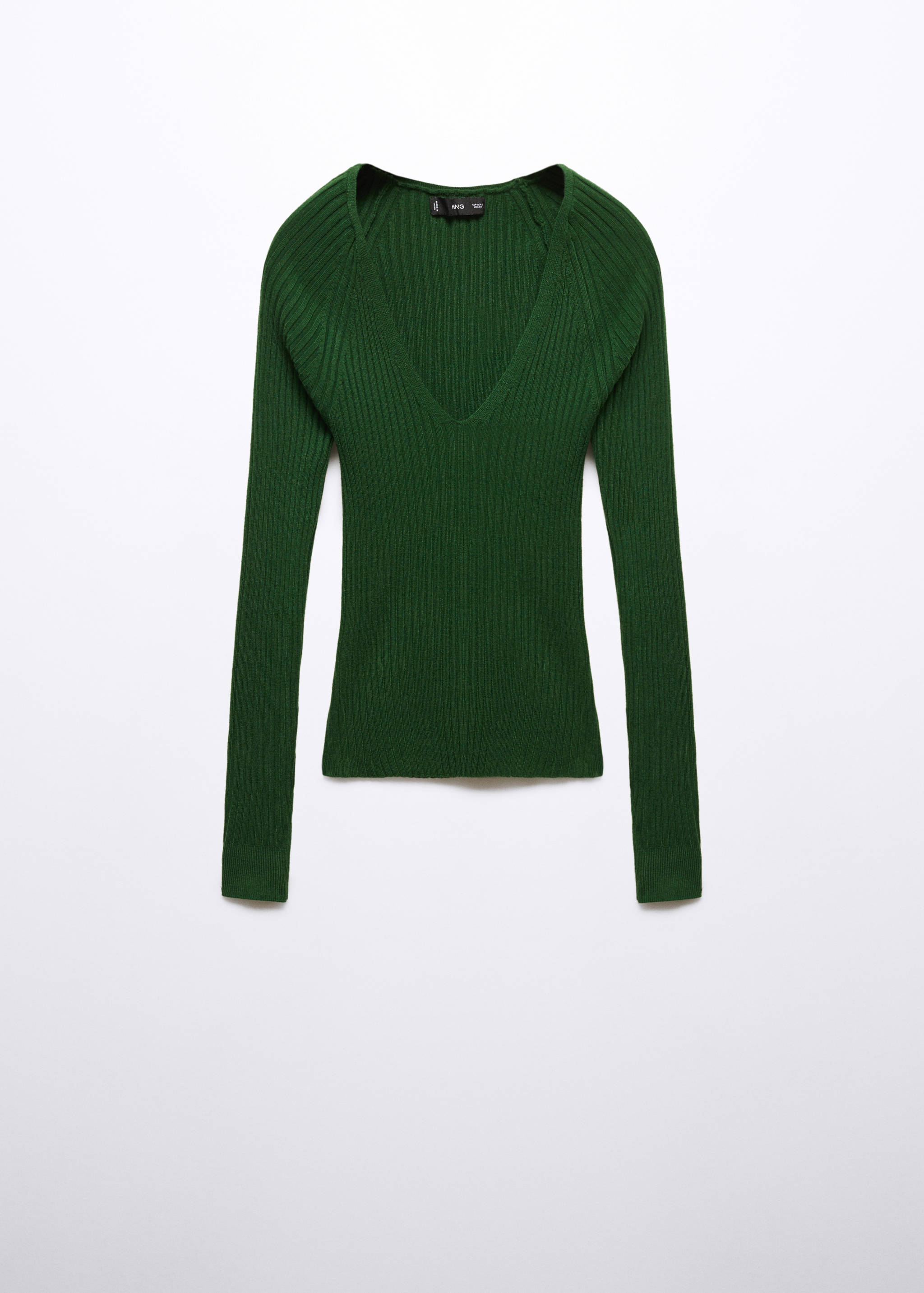 V-neck ribbed knit sweater - Article without model