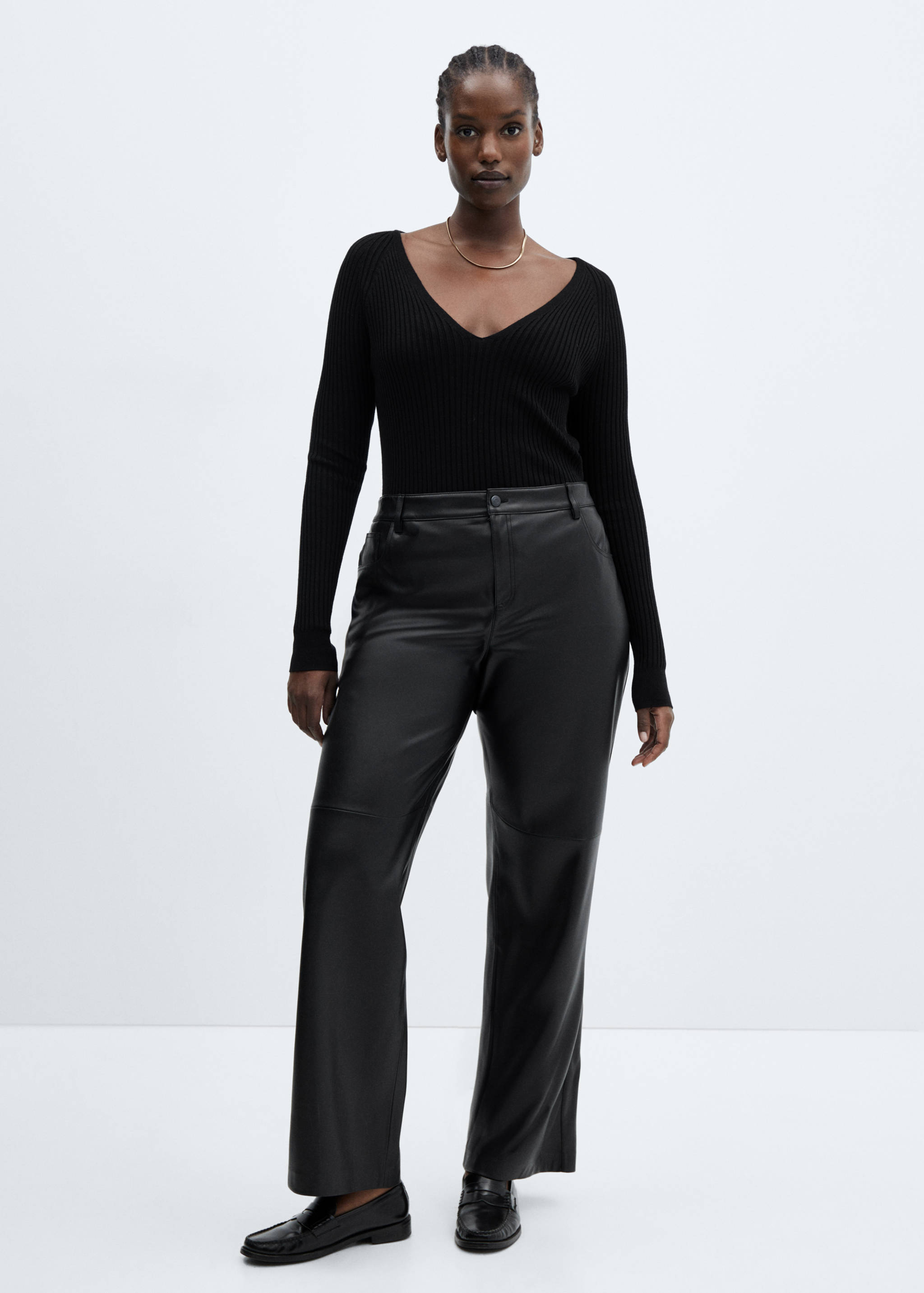 V-neck ribbed knit sweater - Details of the article 3