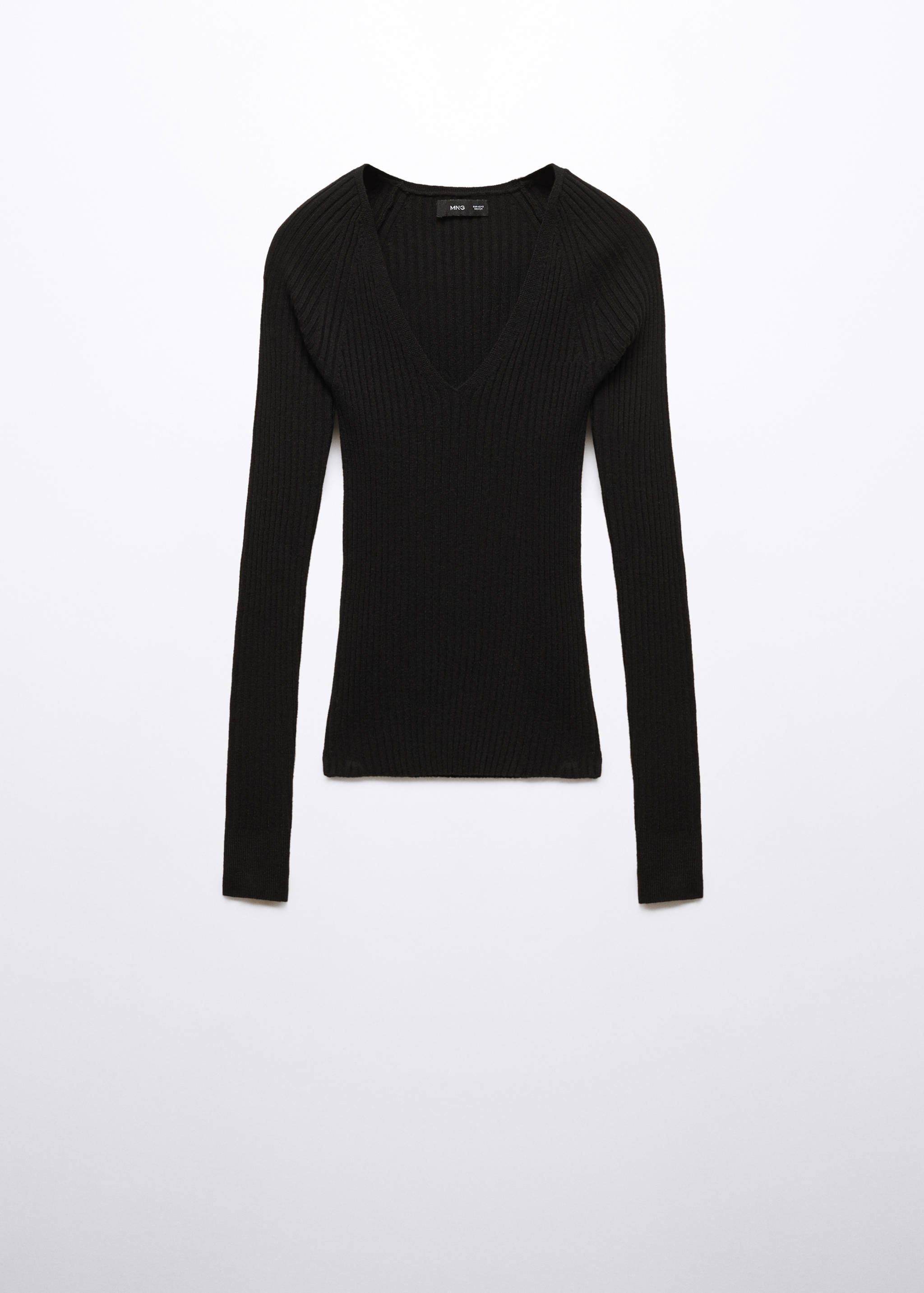 Pull-over côtelé col en V - Article sans modèle