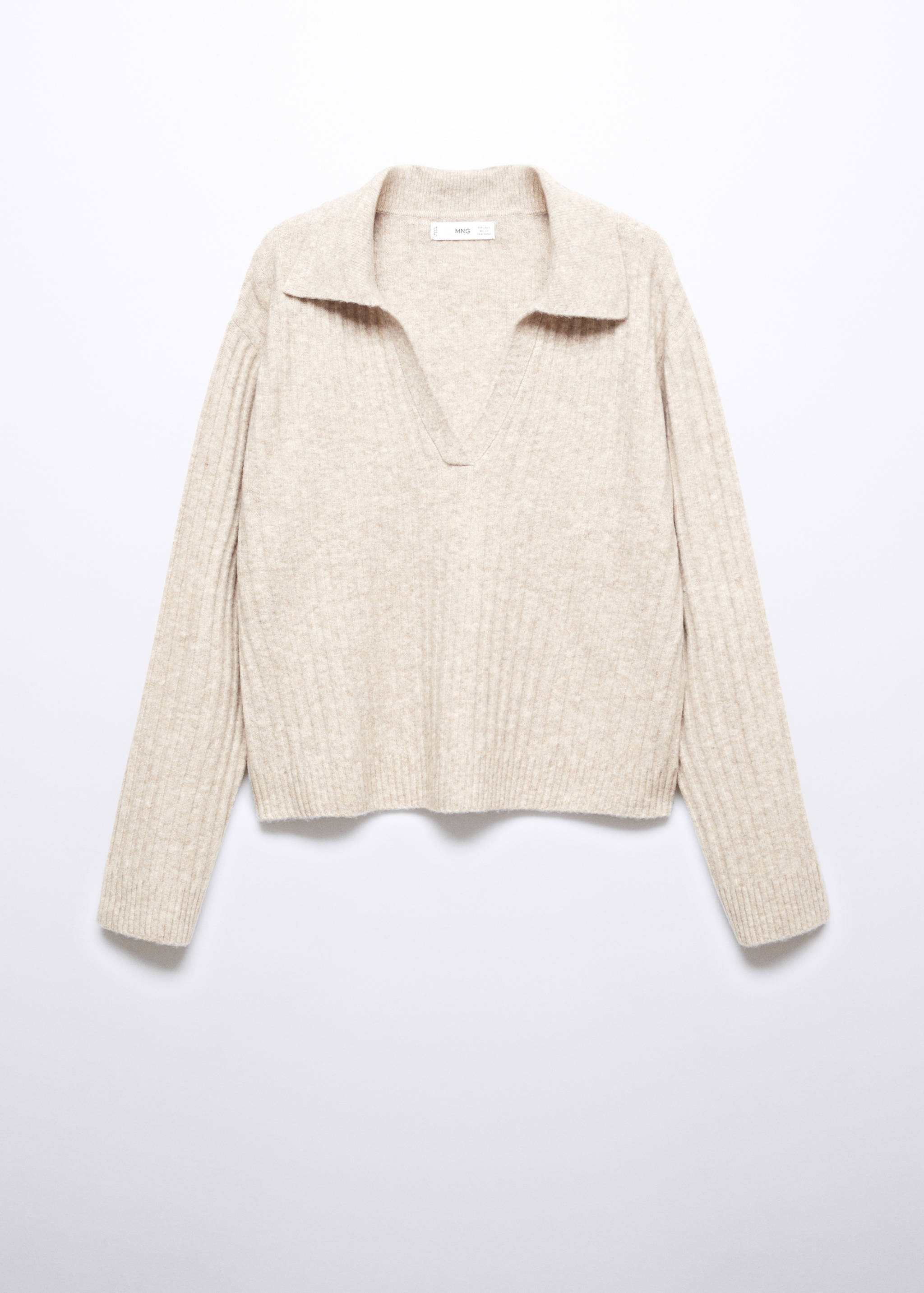 Gerippter Pullover mit V-Ausschnitt - Artikel ohne Model