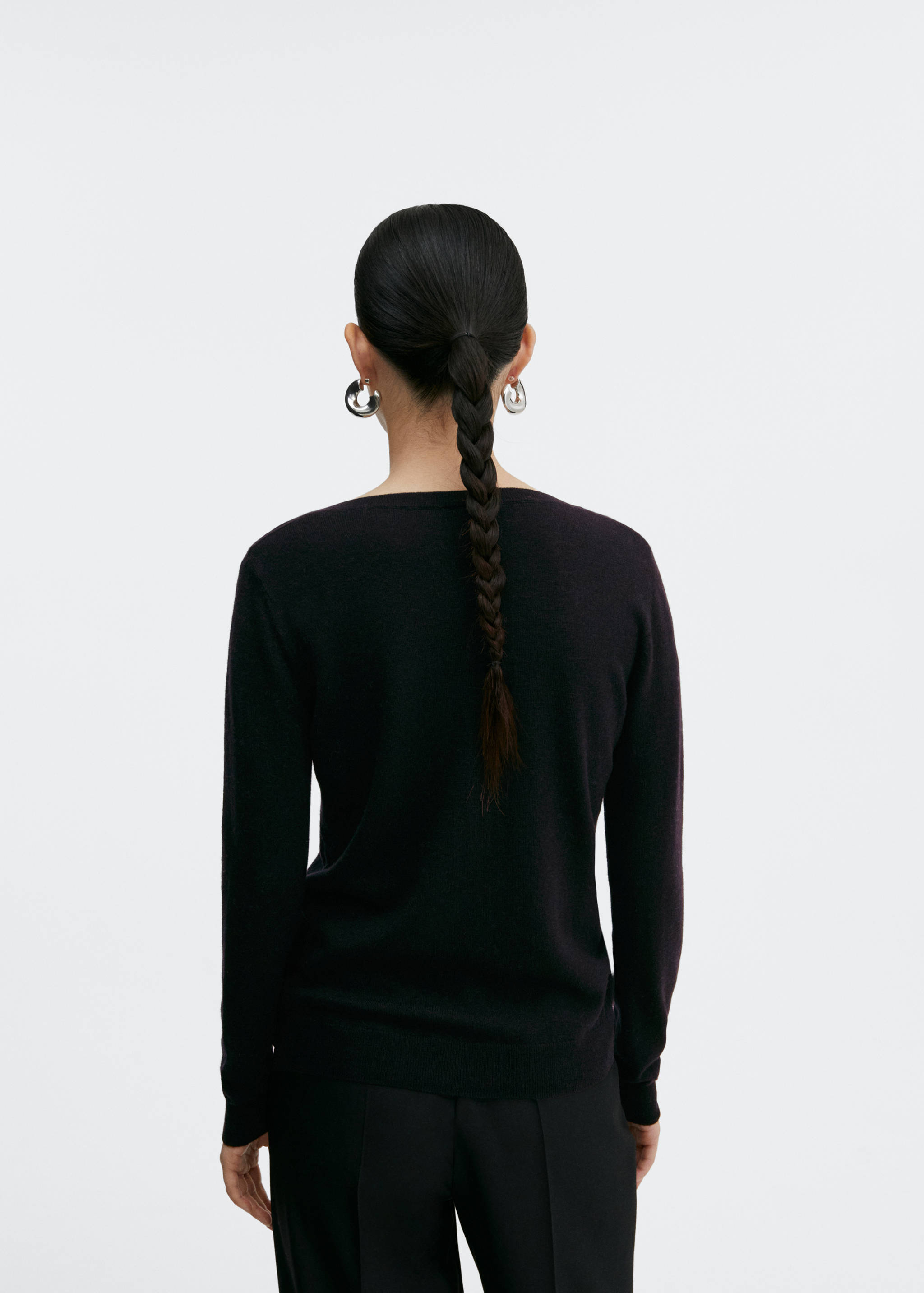 Pull-over laine col en V - Verso de l’article