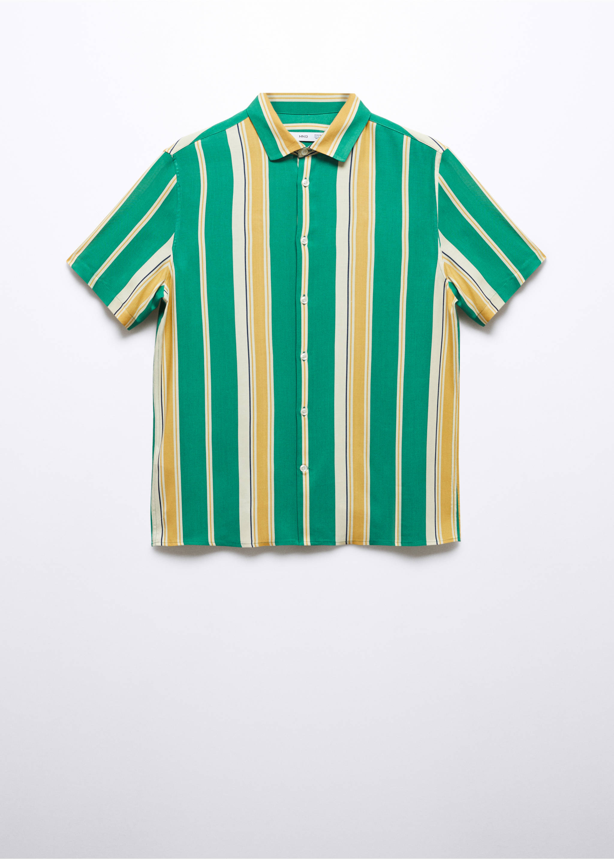 Short sleeve striped shirt - Article without model, Green. Ref: 57005807-00.