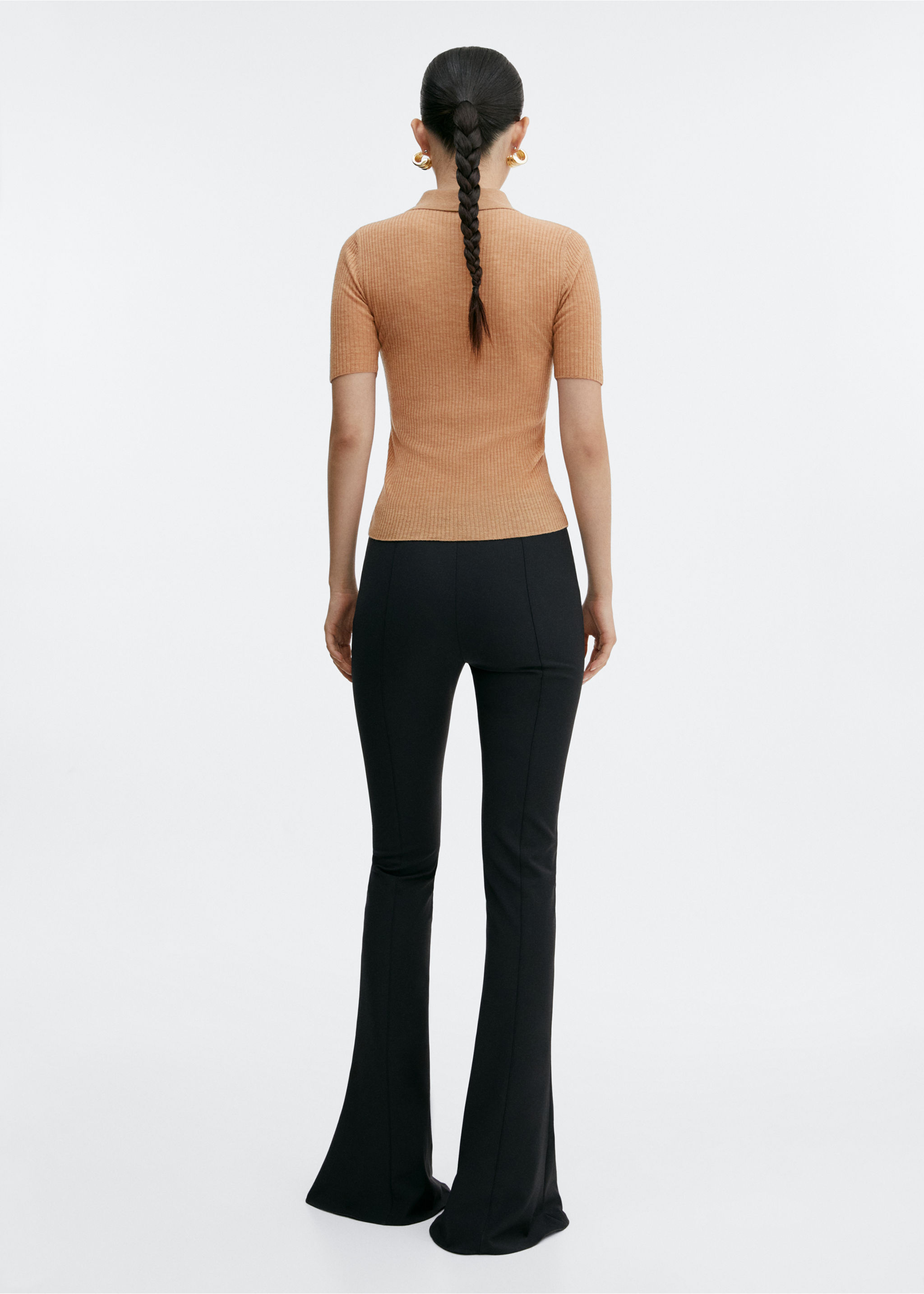 Polo collar wool sweater - Reverse of the article