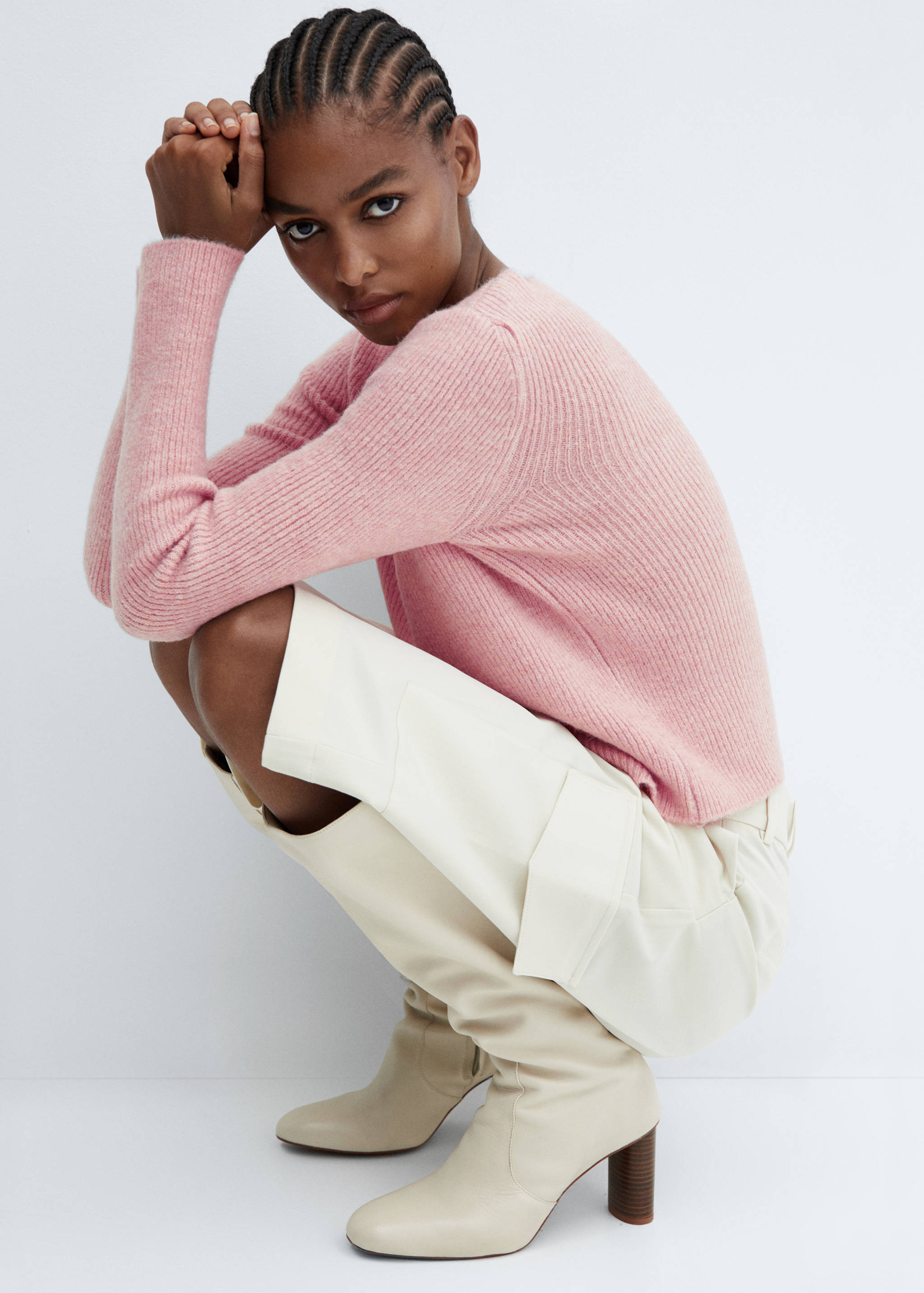 Boat-neck knitted sweater - Details of the article 2