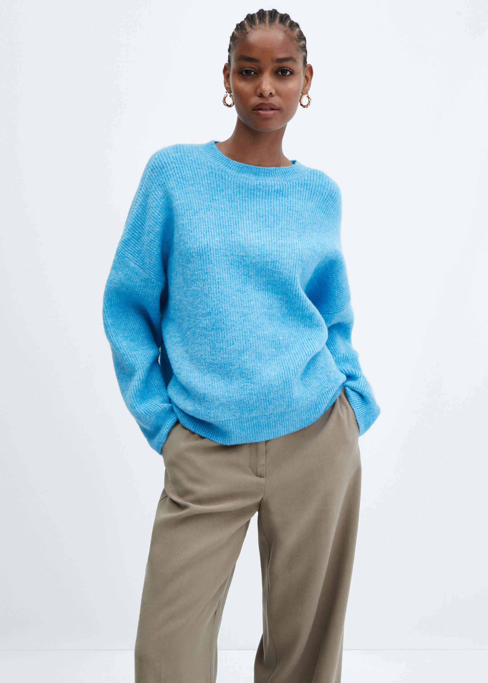 Pull-over oversize emmanchures tombantes - Plan moyen