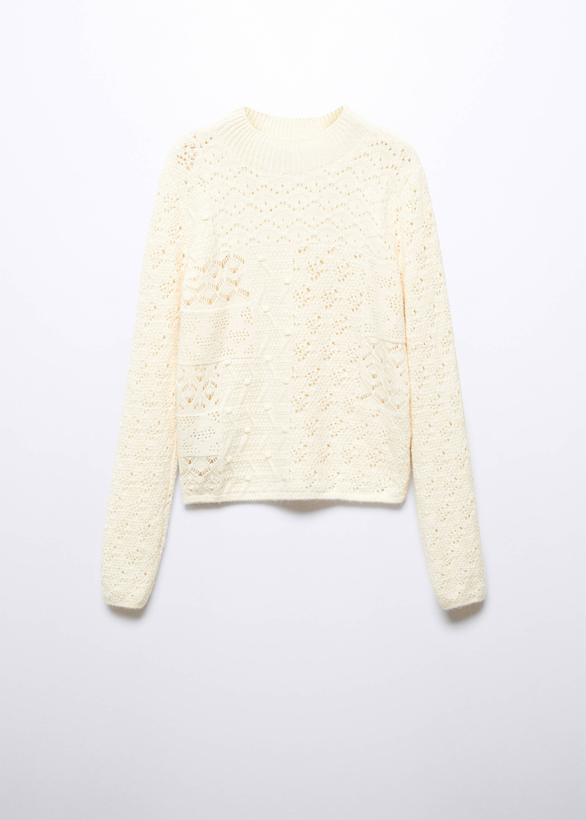 Pull-over mélange crochet maille ajourée - Article sans modèle