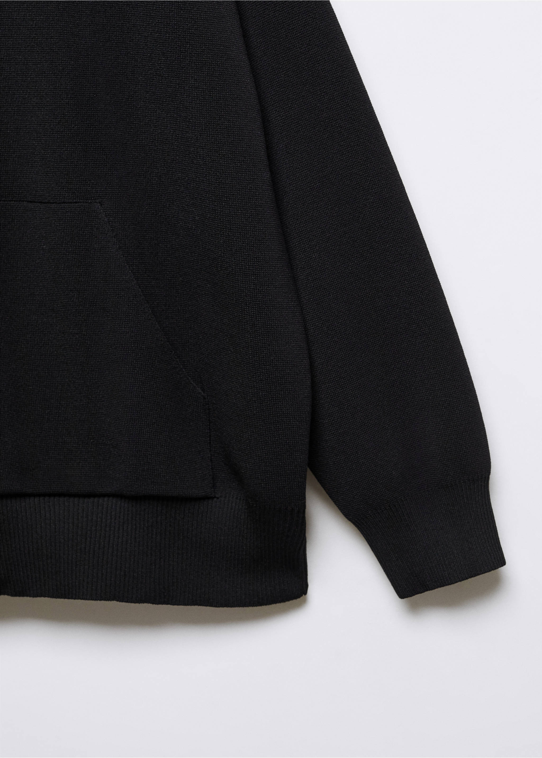 Hooded sweatshirt with front pocket - Details of the article 8, Black. Ref: 57005829-00.