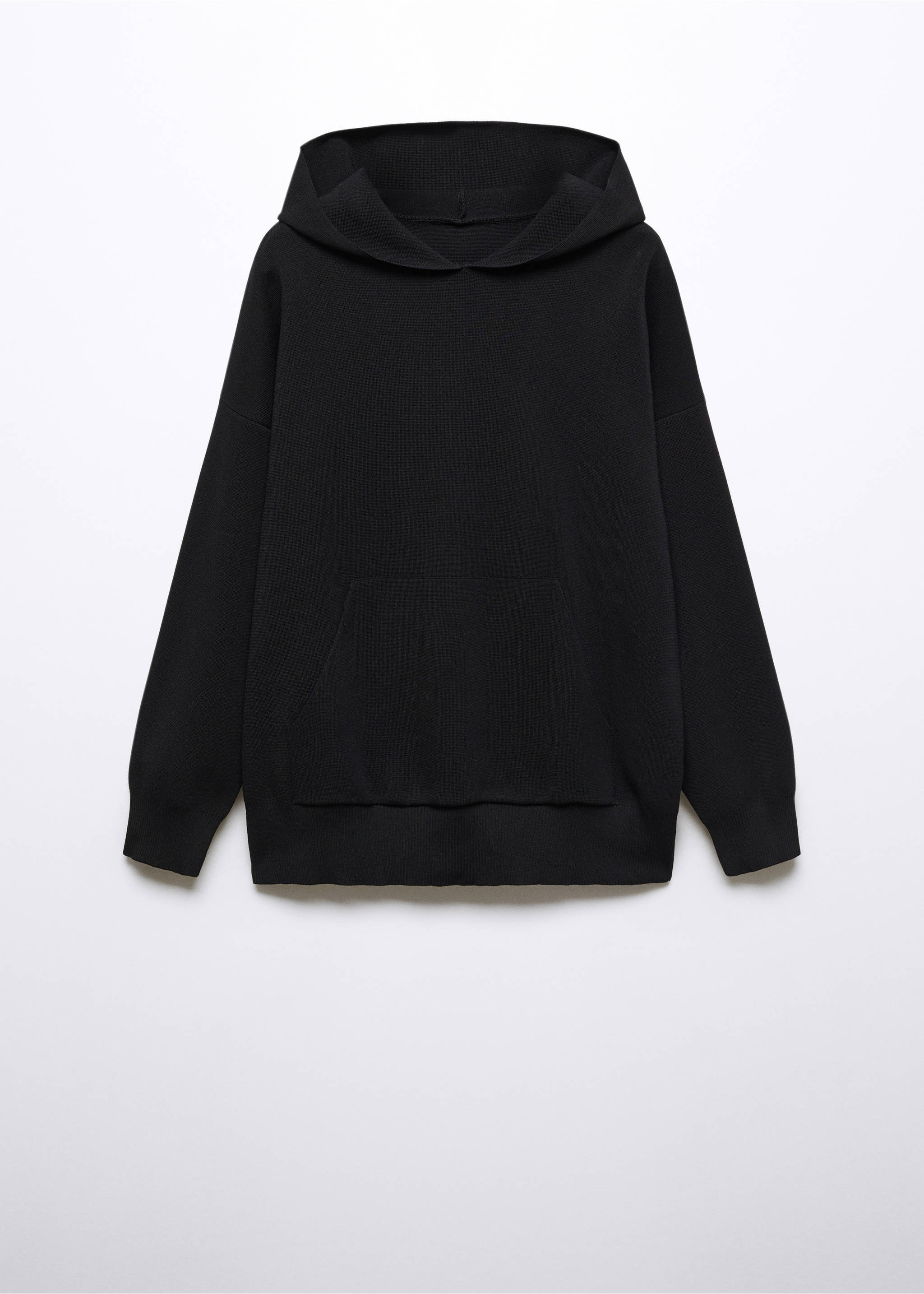 Hooded sweatshirt with front pocket - Article without model, Black. Ref: 57005829-00.